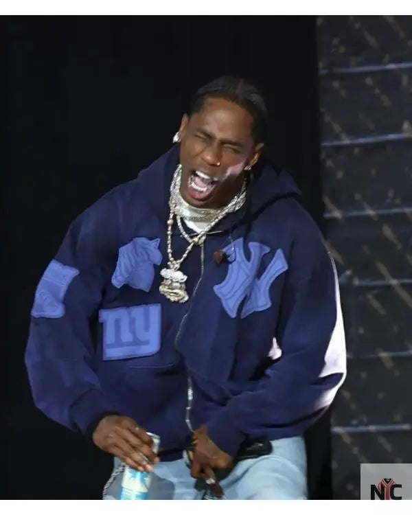 Travis Scott Fanatics Fest NYC 2025 Blue Hoodie