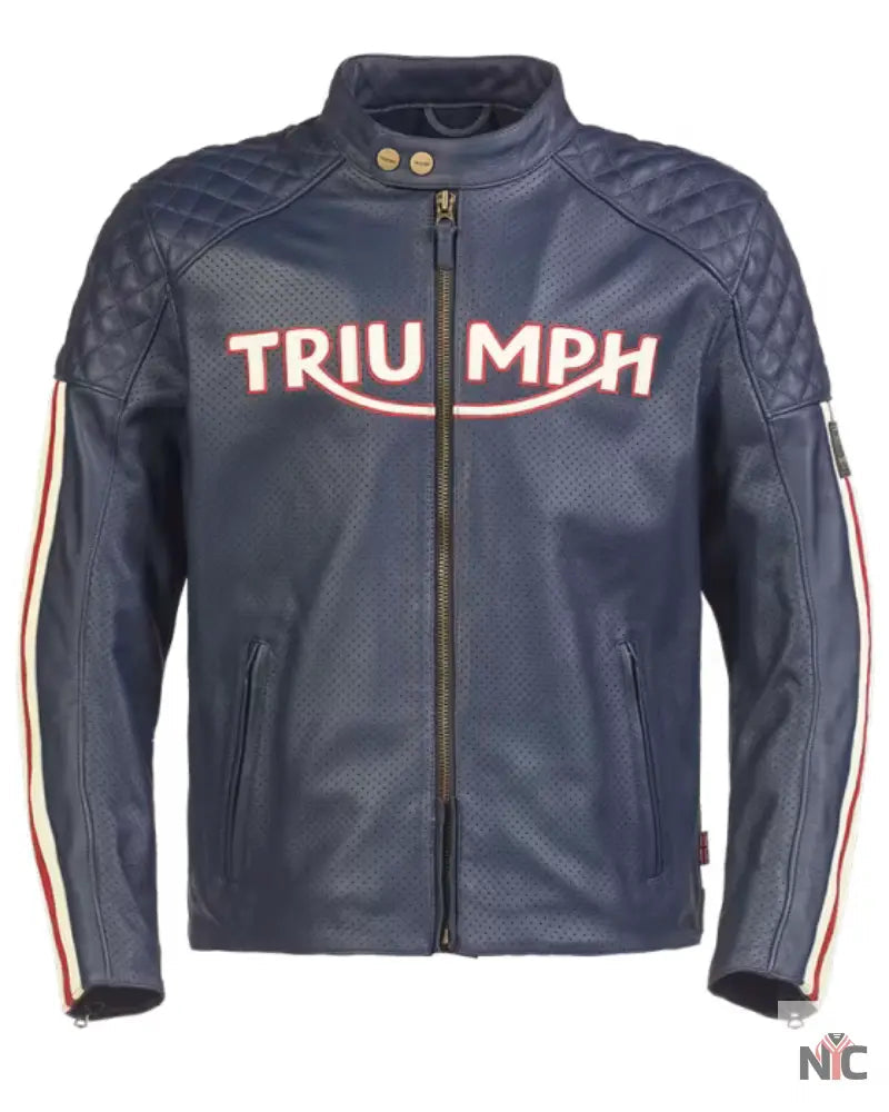Triumph Men’s Blue Motorcycle Braddan Air Race Jacket