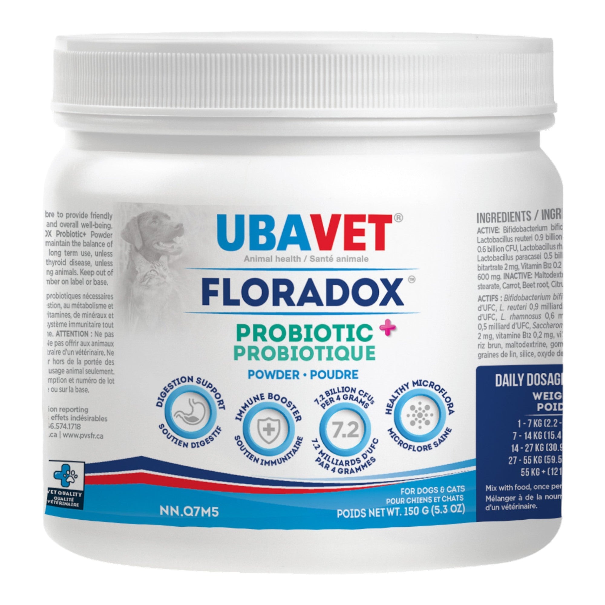 UBAVET Floradox Probiotic Powder for Dogs &amp;amp; Cats – Supplement for Digestive &amp;amp; Immune Health – 5.3 oz (150g)