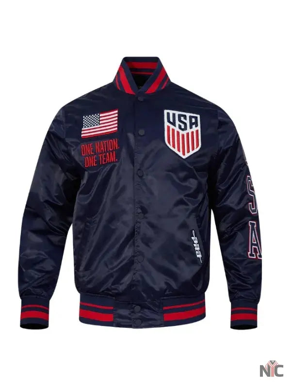 US Soccer 2025 USA Blue Varsity Jacket