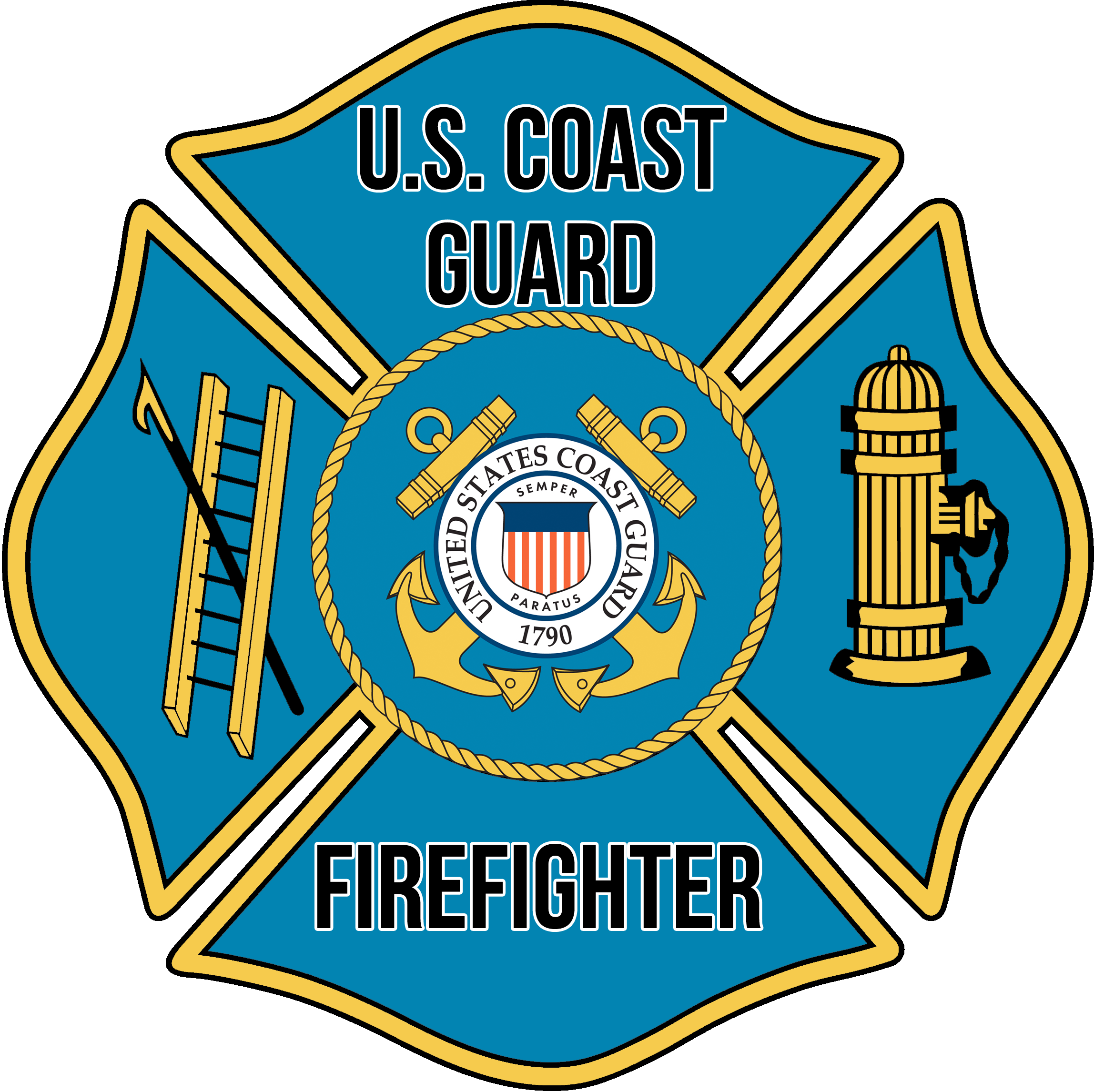 US COAST GUARD FIREFIGHTER WINDOW DECAL