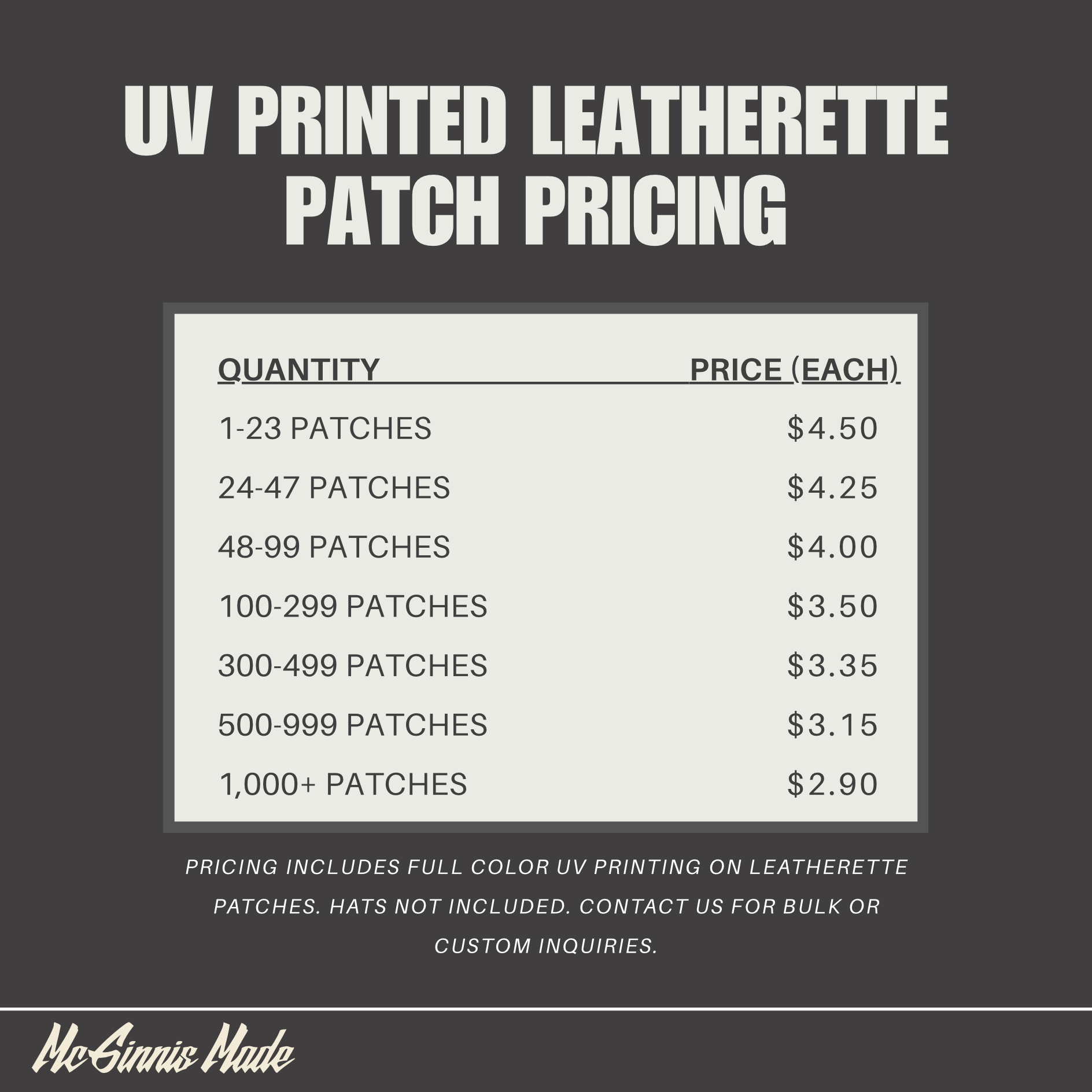 (Flat) UV Printed Leatherette Patches