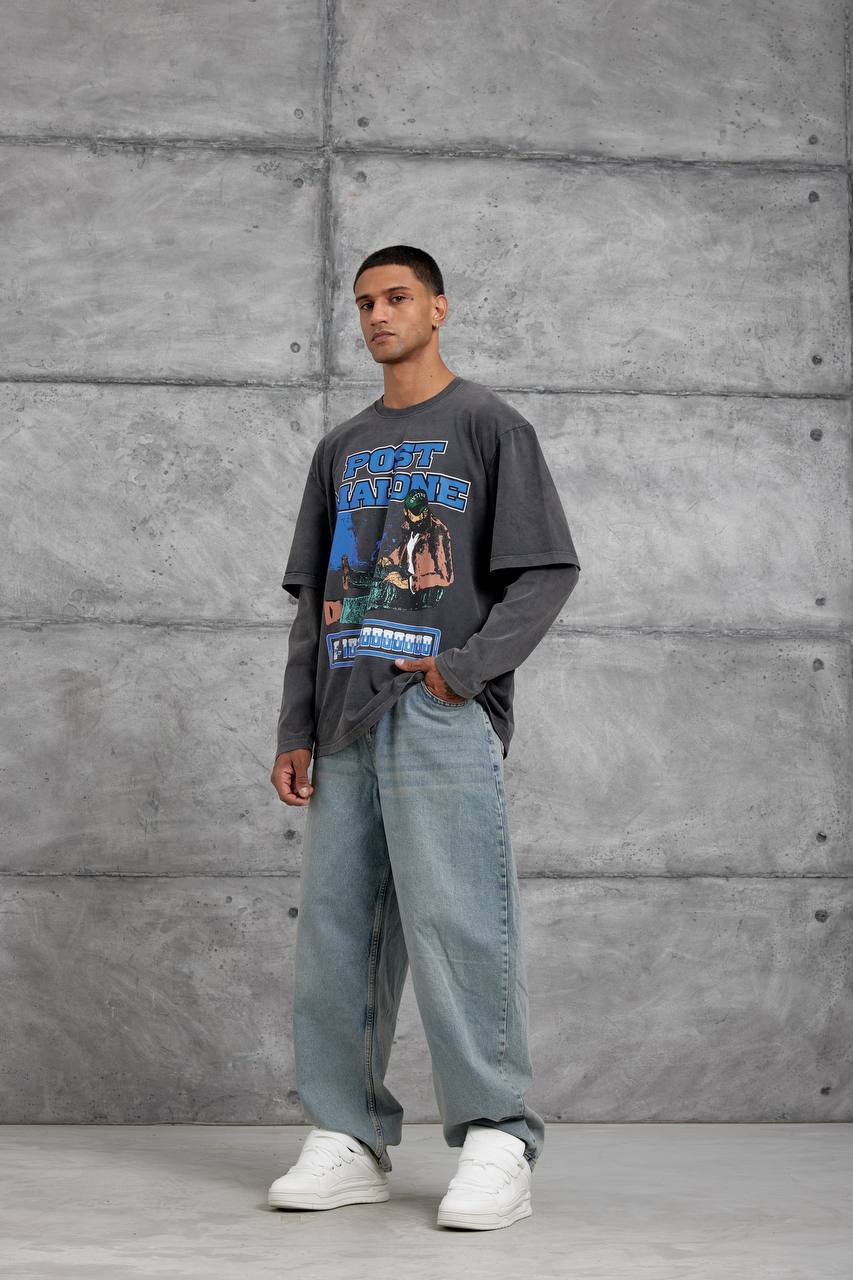 Unisex &amp;quot;Post Malone&amp;quot; Graphic T-Shirt – Layered Oversized Pullover