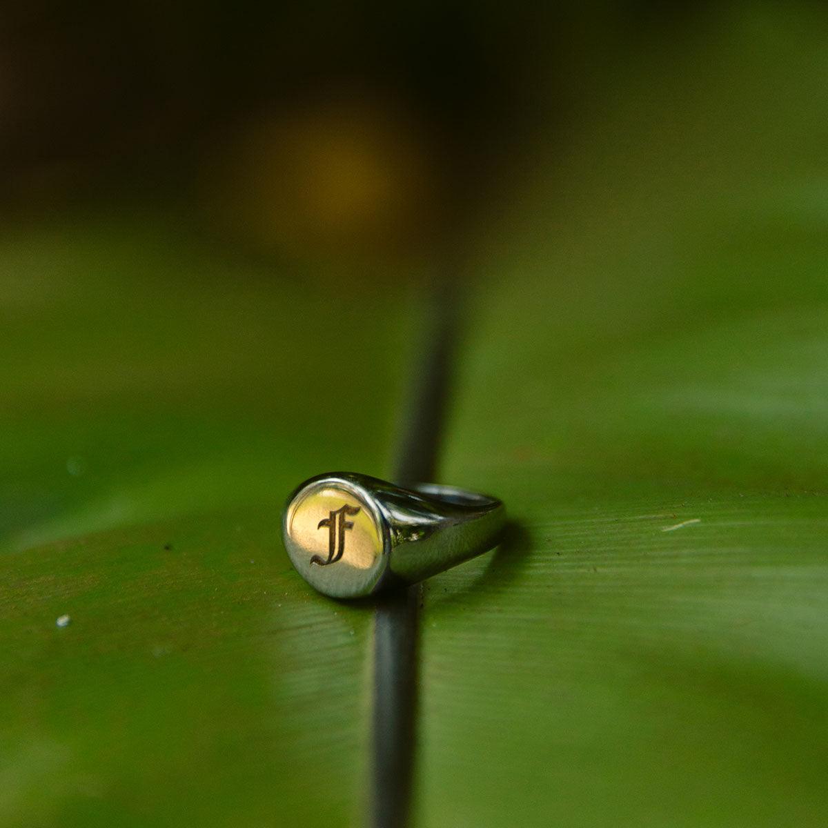 Single Initial Signet Ring