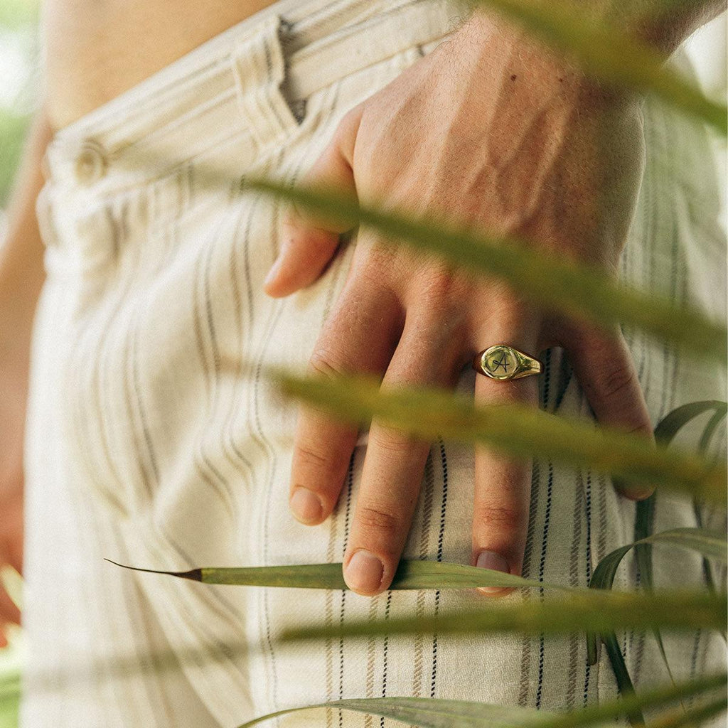 Single Initial Signet Ring