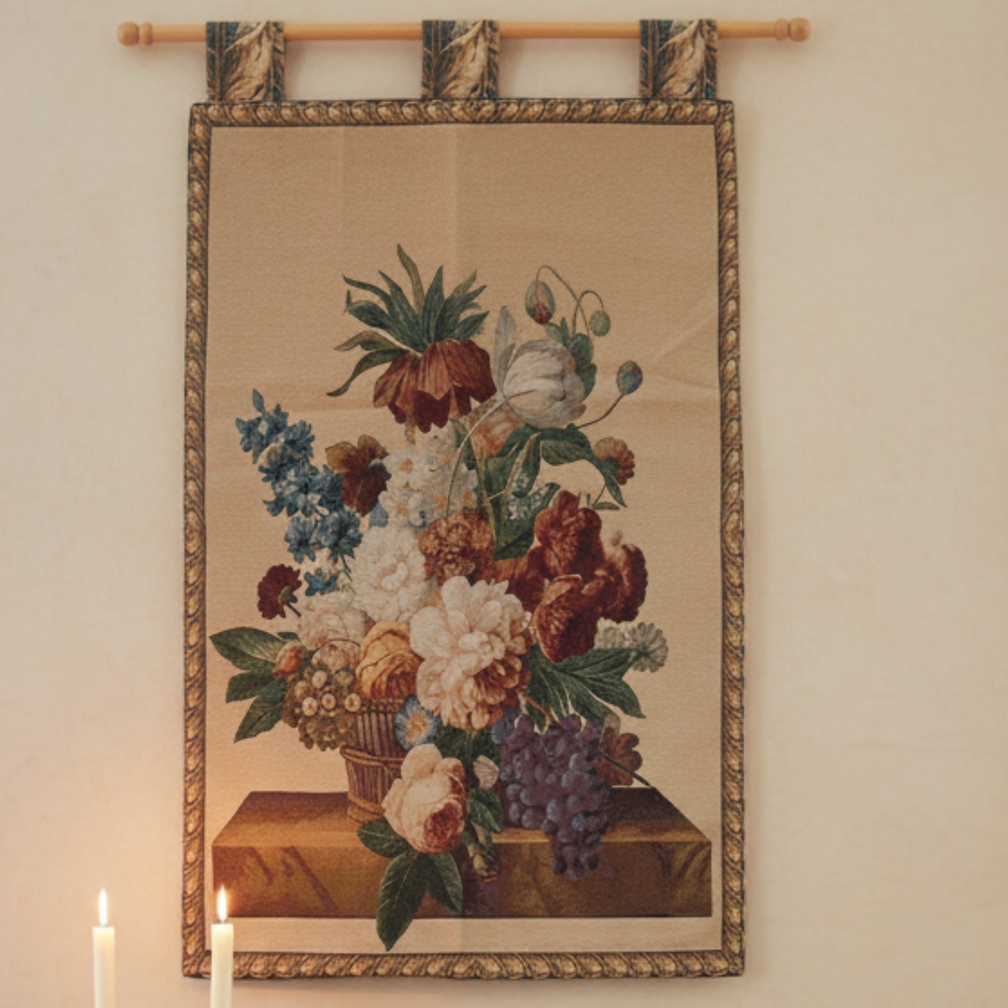 DaDa Bedding Spring Harvest Elegant Botanical Baroque Woven Tapestry Wall Hanging - 28&amp;quot; x 43&amp;quot;