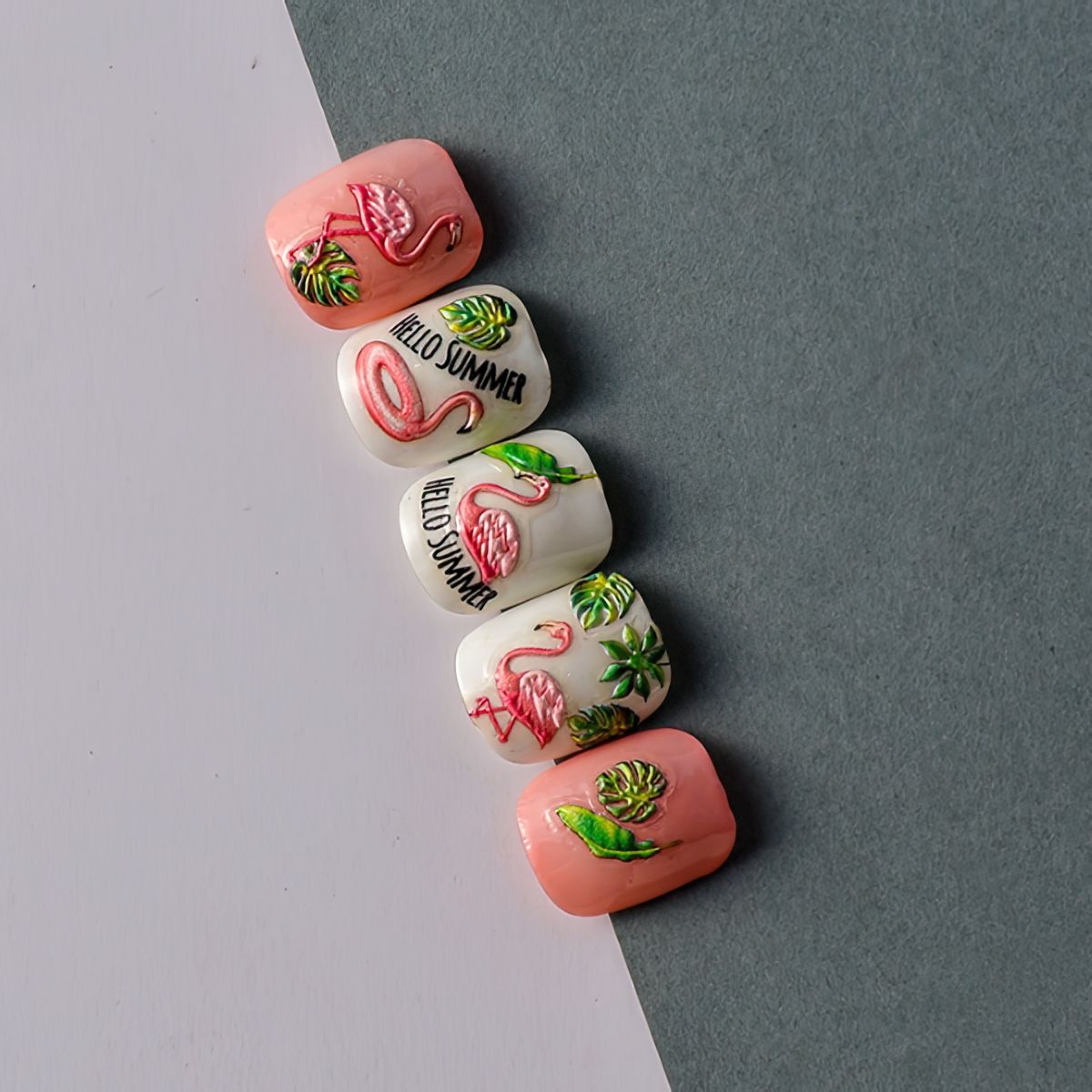 Summer Flamingo Nail Art Stickers