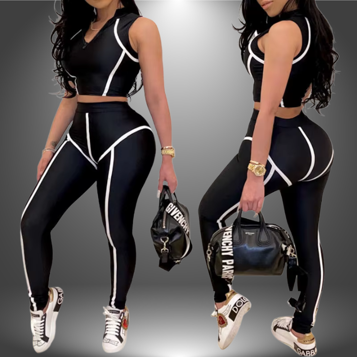 Midnight Luxe Two-Piece Legging Set – Sleek, Snatched &amp;amp; Unstoppable