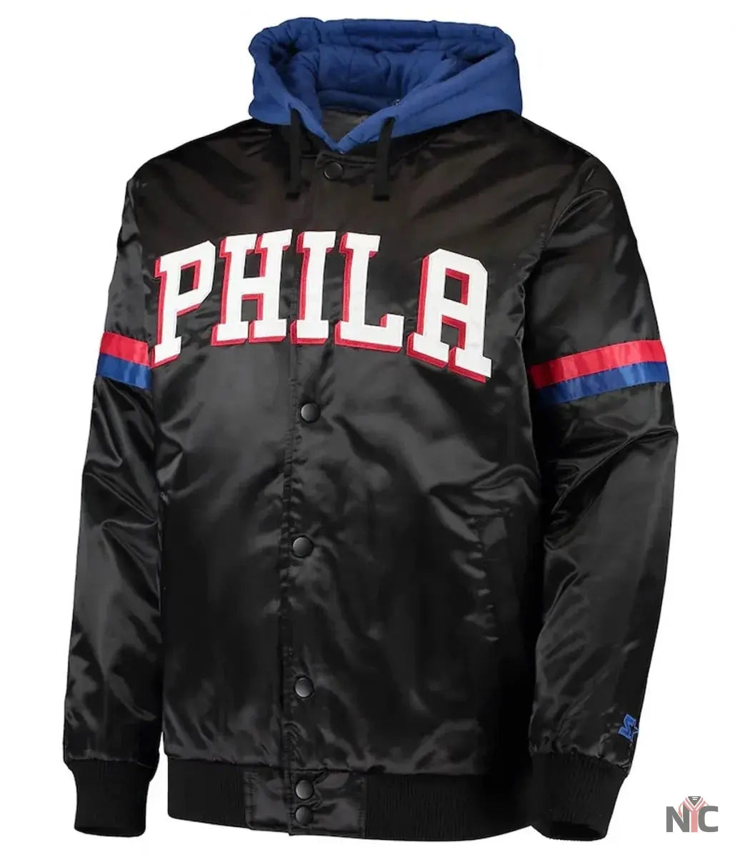 Varsity Philadelphia 76ers Full-Snap Hoodie Jacket