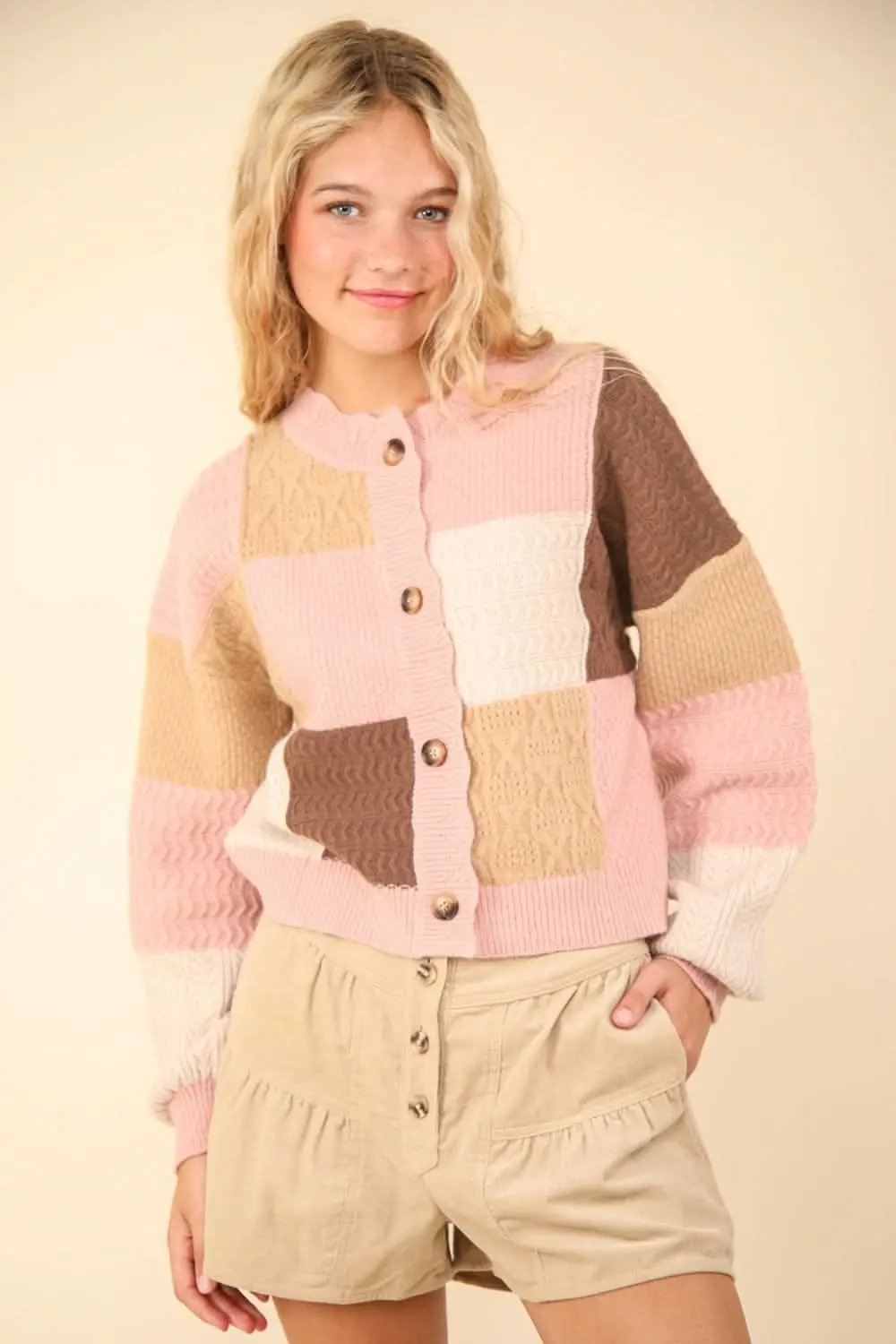 Trendsi Color Block Cardigan Women&amp;#39;s Casual Sweater Soft Knit