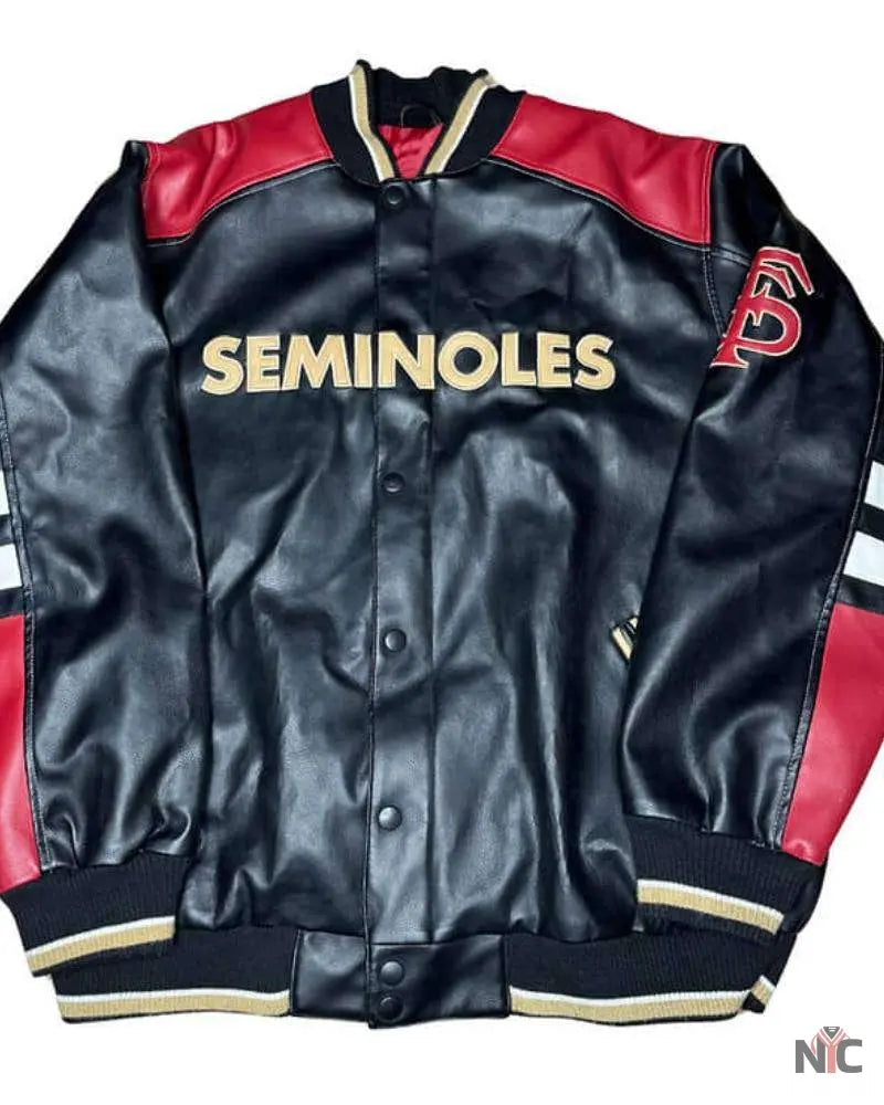 Vintage FSU Embroidered Leather Jacket