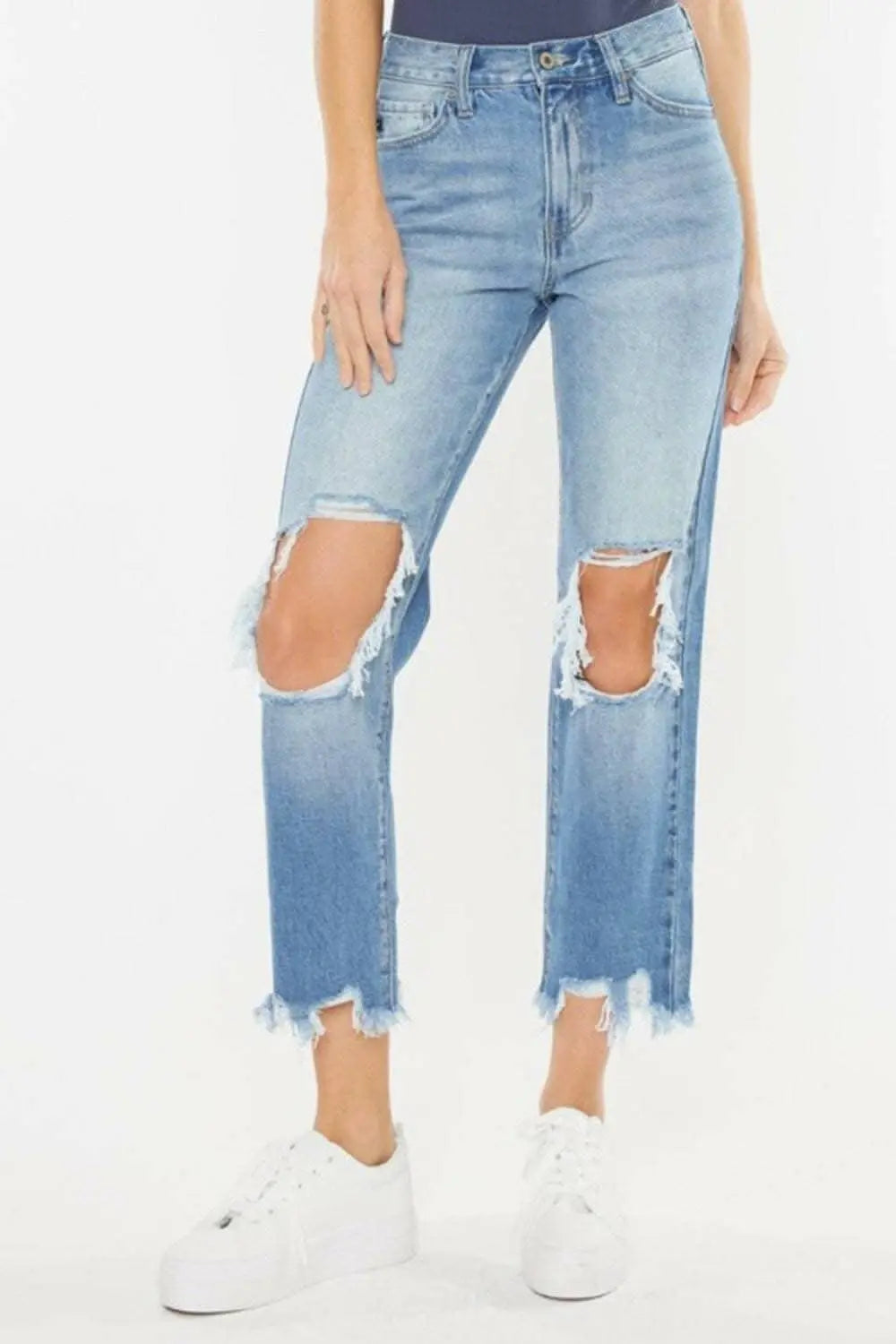 Jeans &amp;amp; Denim - Vintage Blue High Rise Straight Leg Jeans with