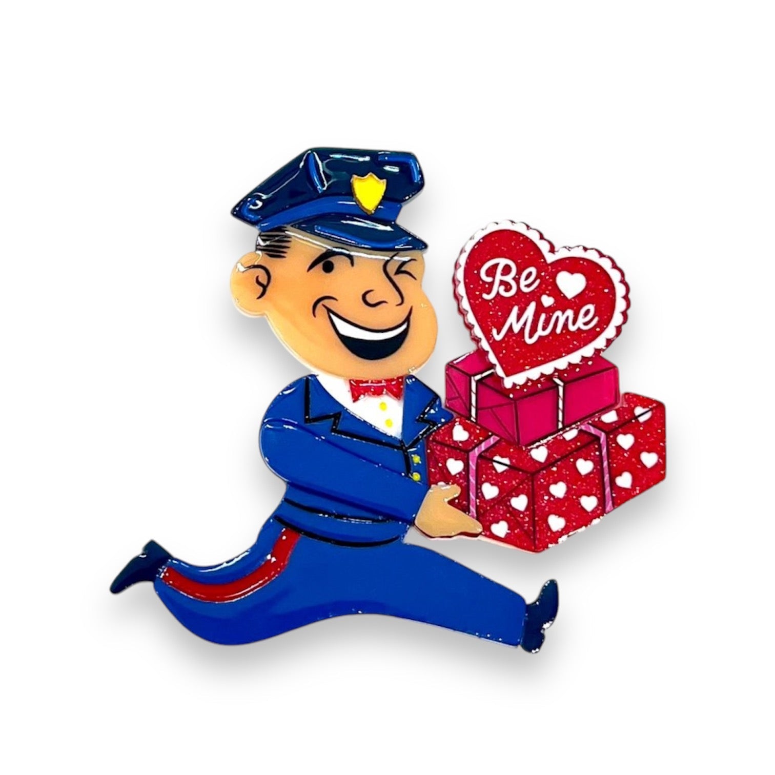 Valentine&#39;s Happy Mail Brooch &amp; Earrings Set by 50&#39;s Vintage Dame x Lipstick &amp; Chrome