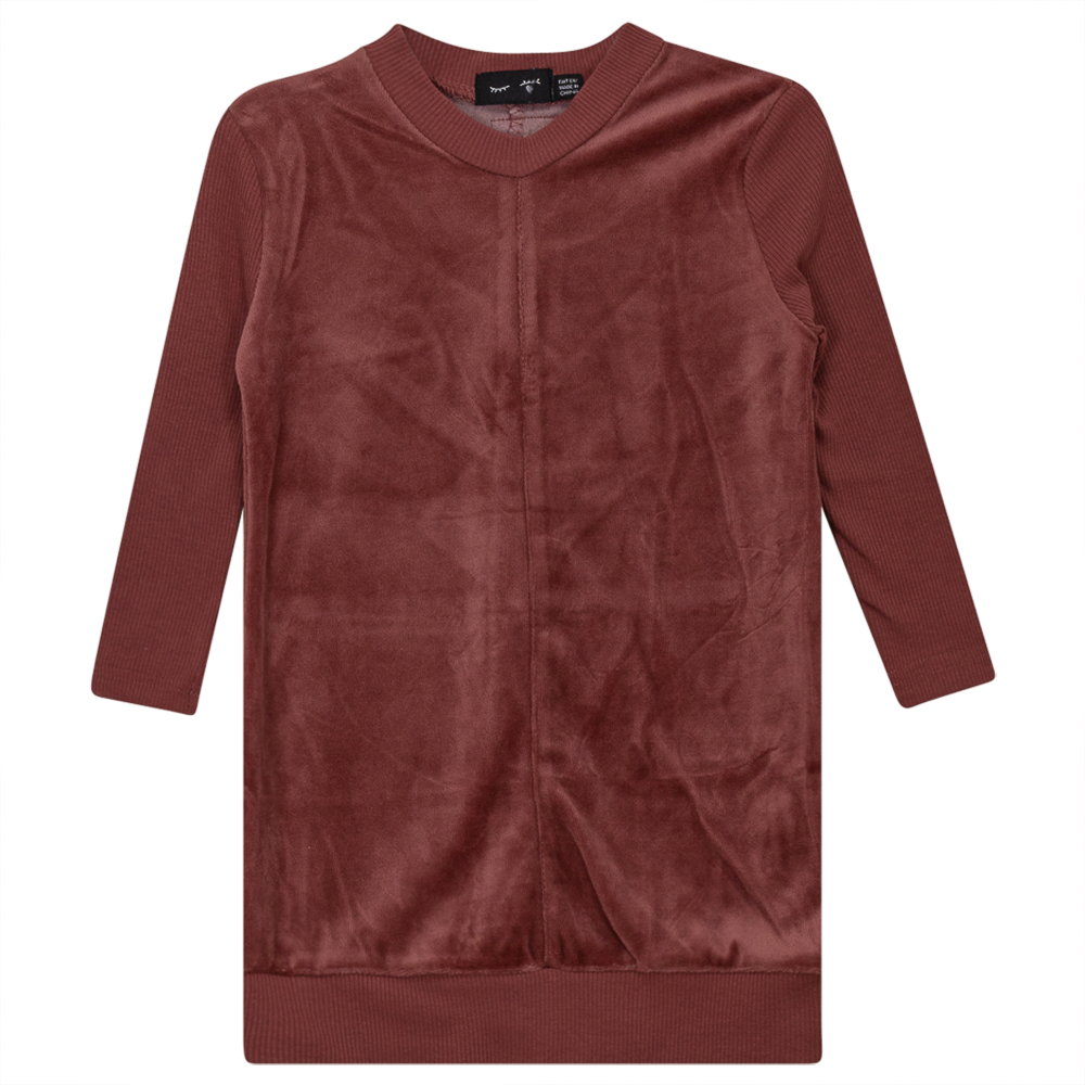 Velour And Rib Combo Dress