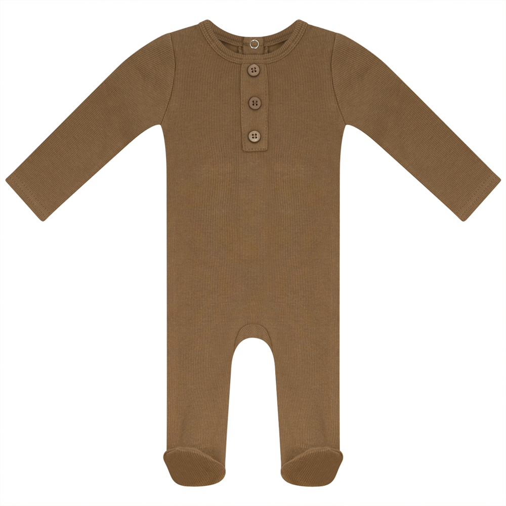 Rib Basic Henley Onesie