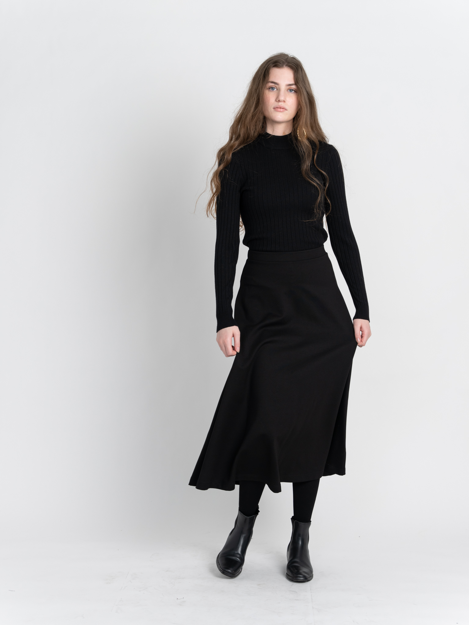 Pull On A-Line Midi Skirt