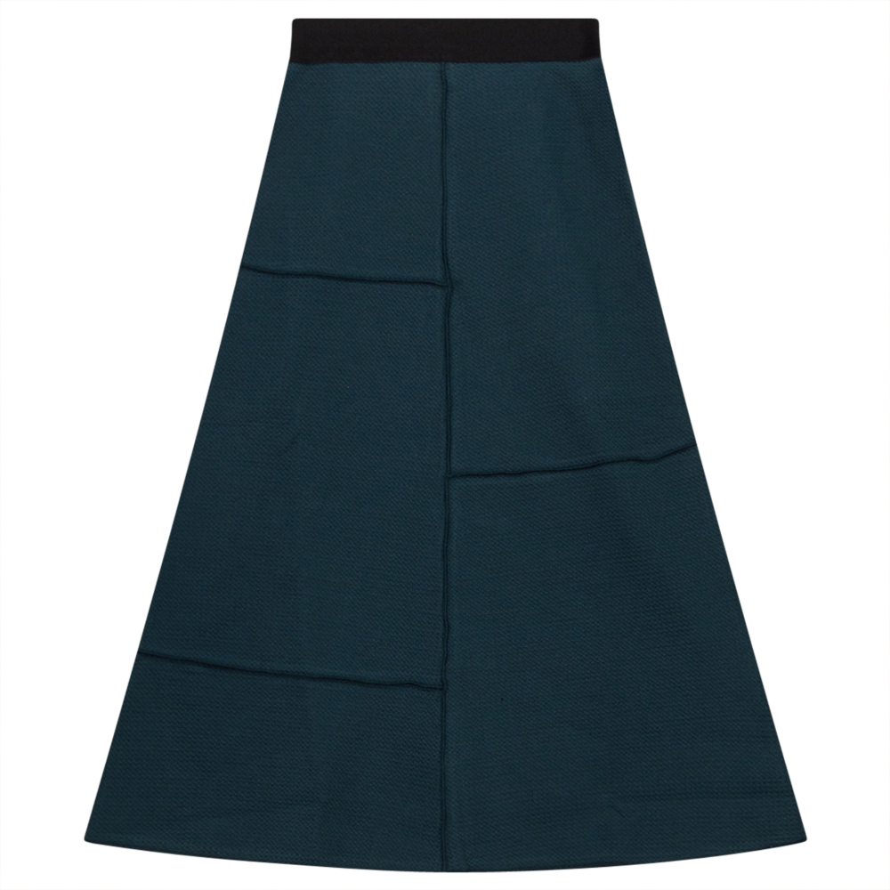 Asymmetric Cut Waffle Long Skirt