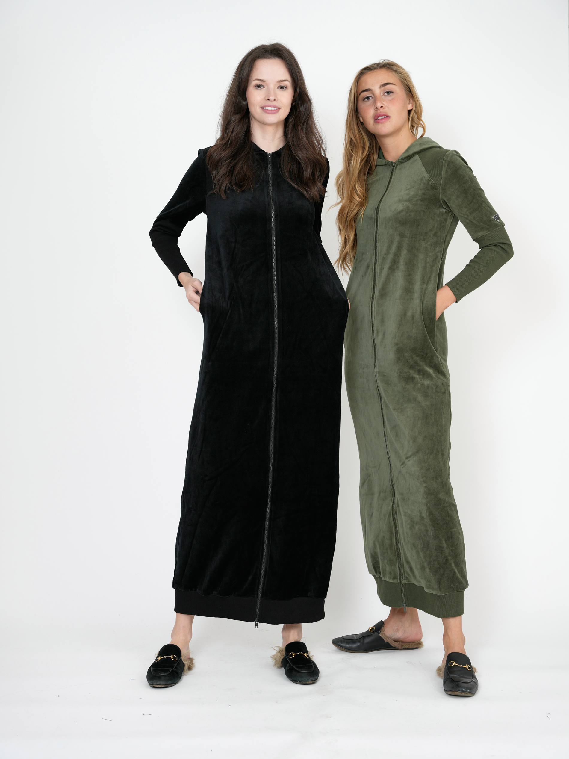 Cotton Velour Robe WIth Hoodie