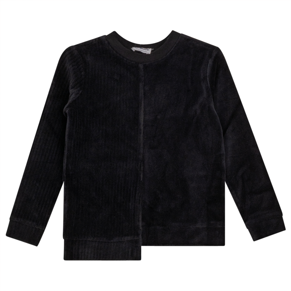 Combo Rib &amp;amp; Solid Velour Top