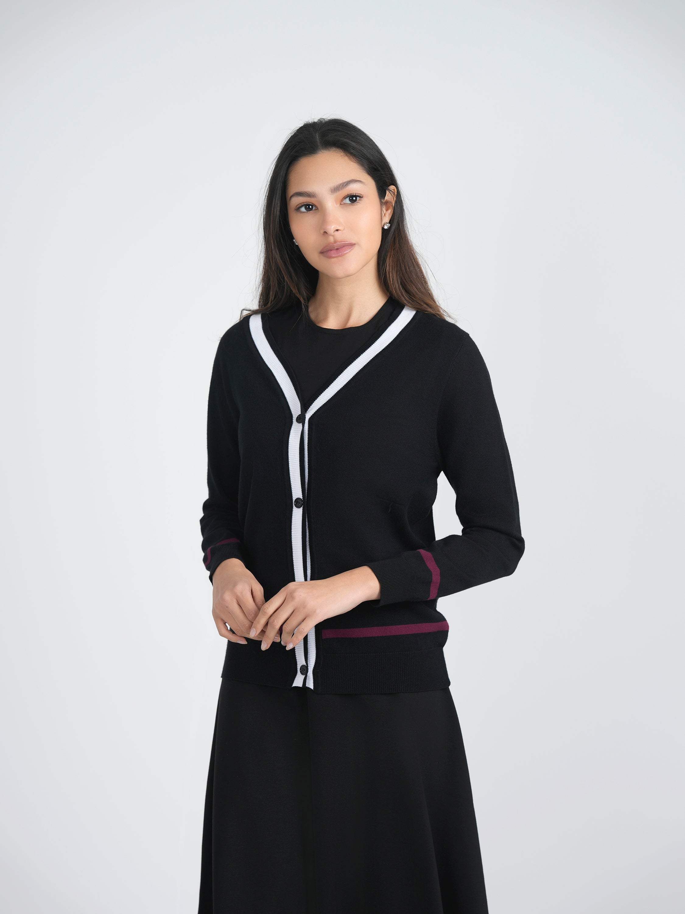 Knit Contrast Cardigan