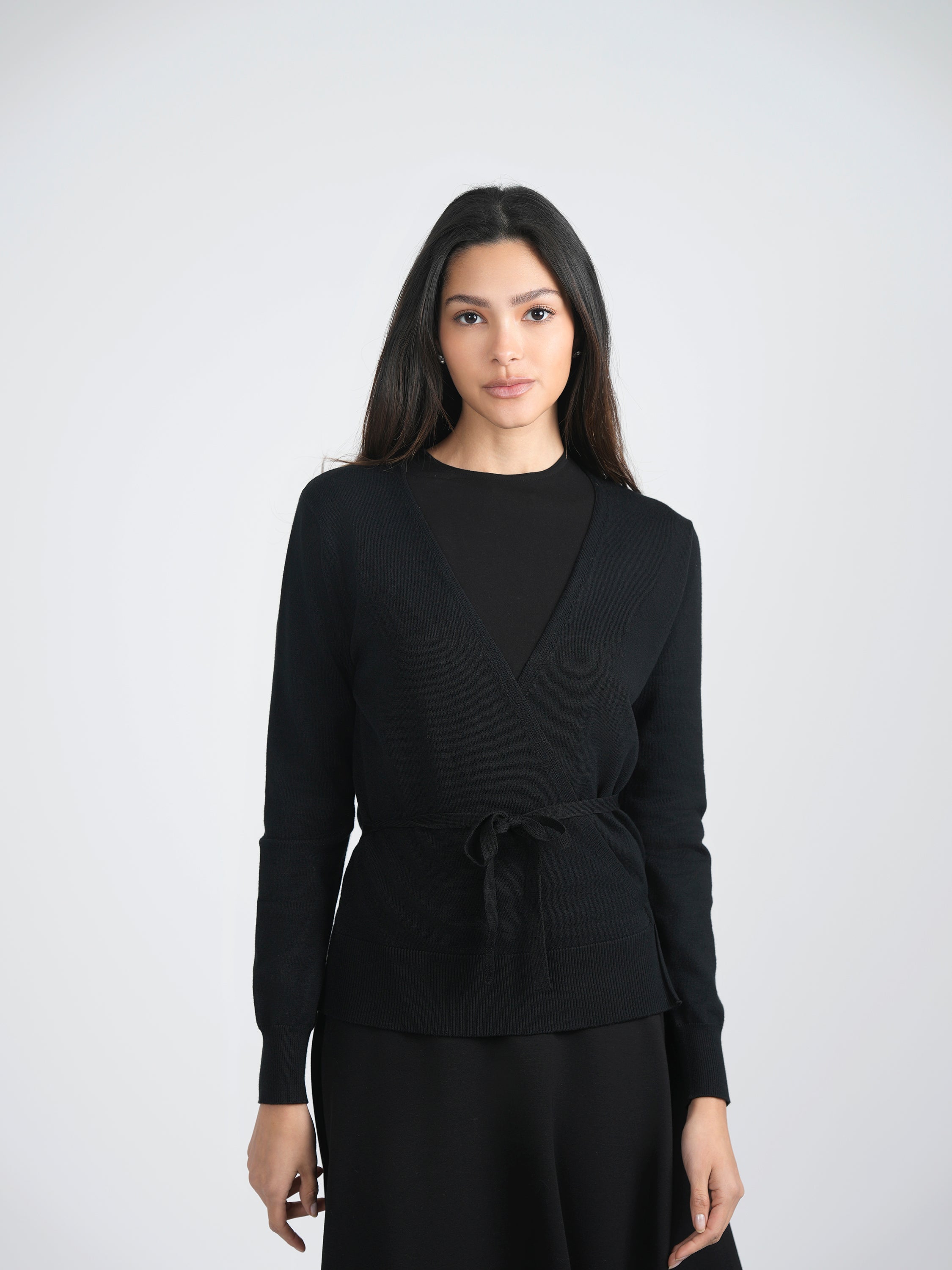 Wrap Pointelle Knit Top