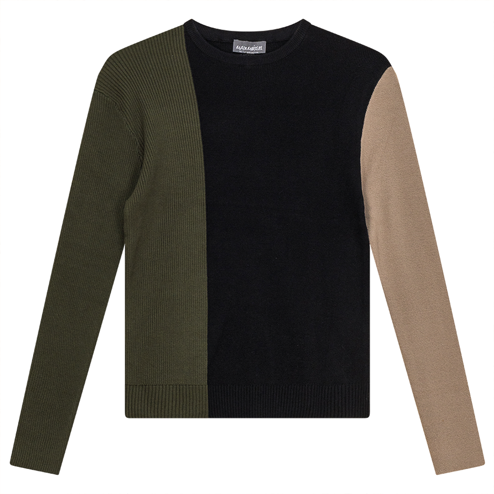 Color Blocked Rib Combo Sweater