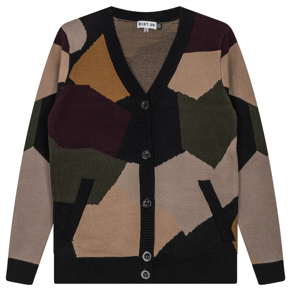 Color Blocked Knit Cardigan