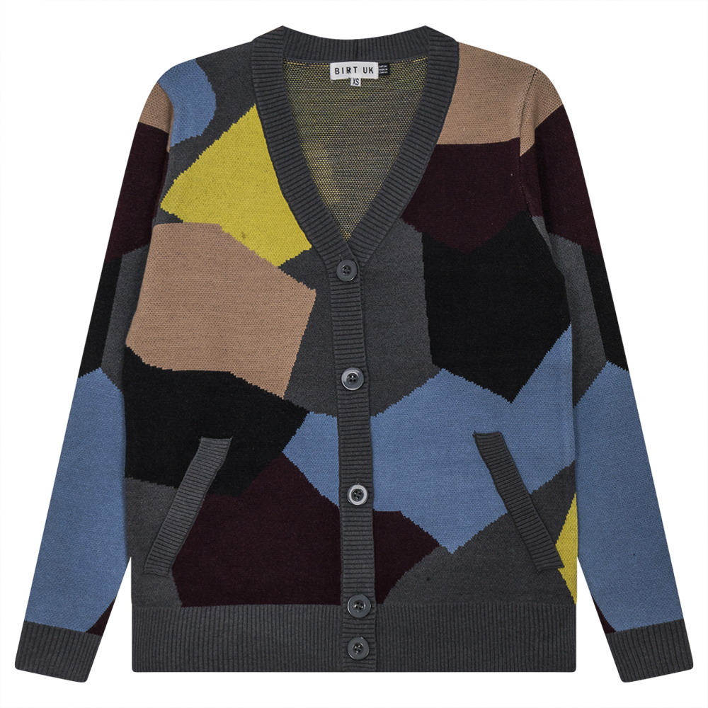 Color Blocked Knit Cardigan