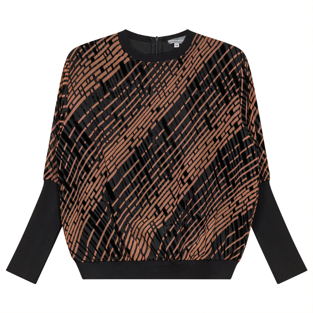 Flocked Velour Rib Bubble Top