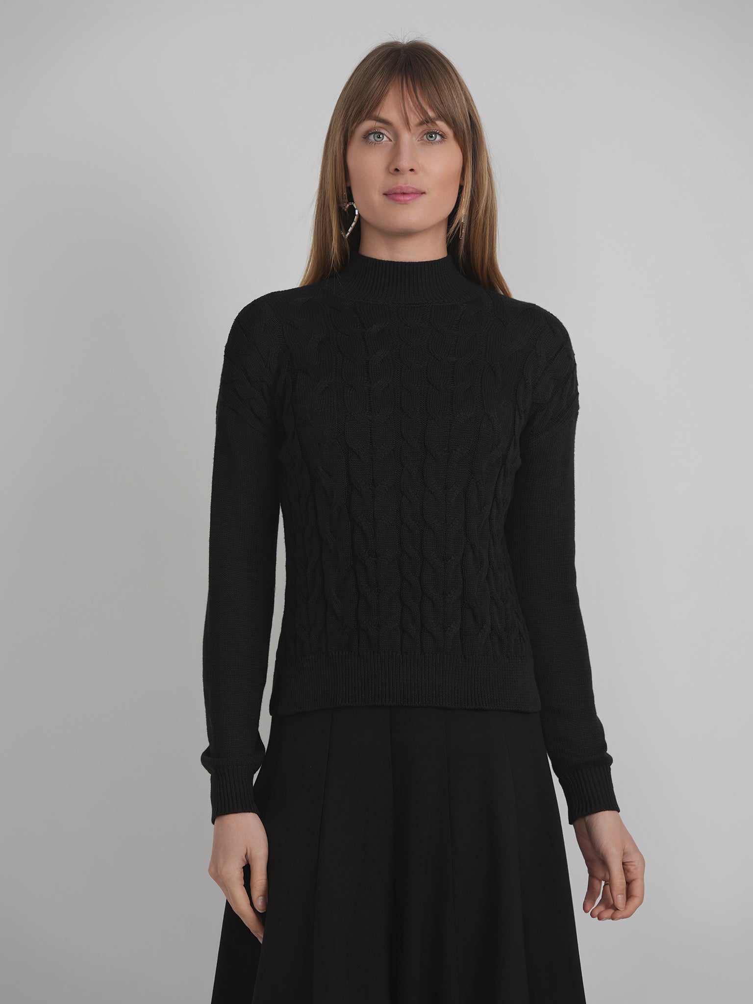 Cable Knit Turtle Neck Sweater