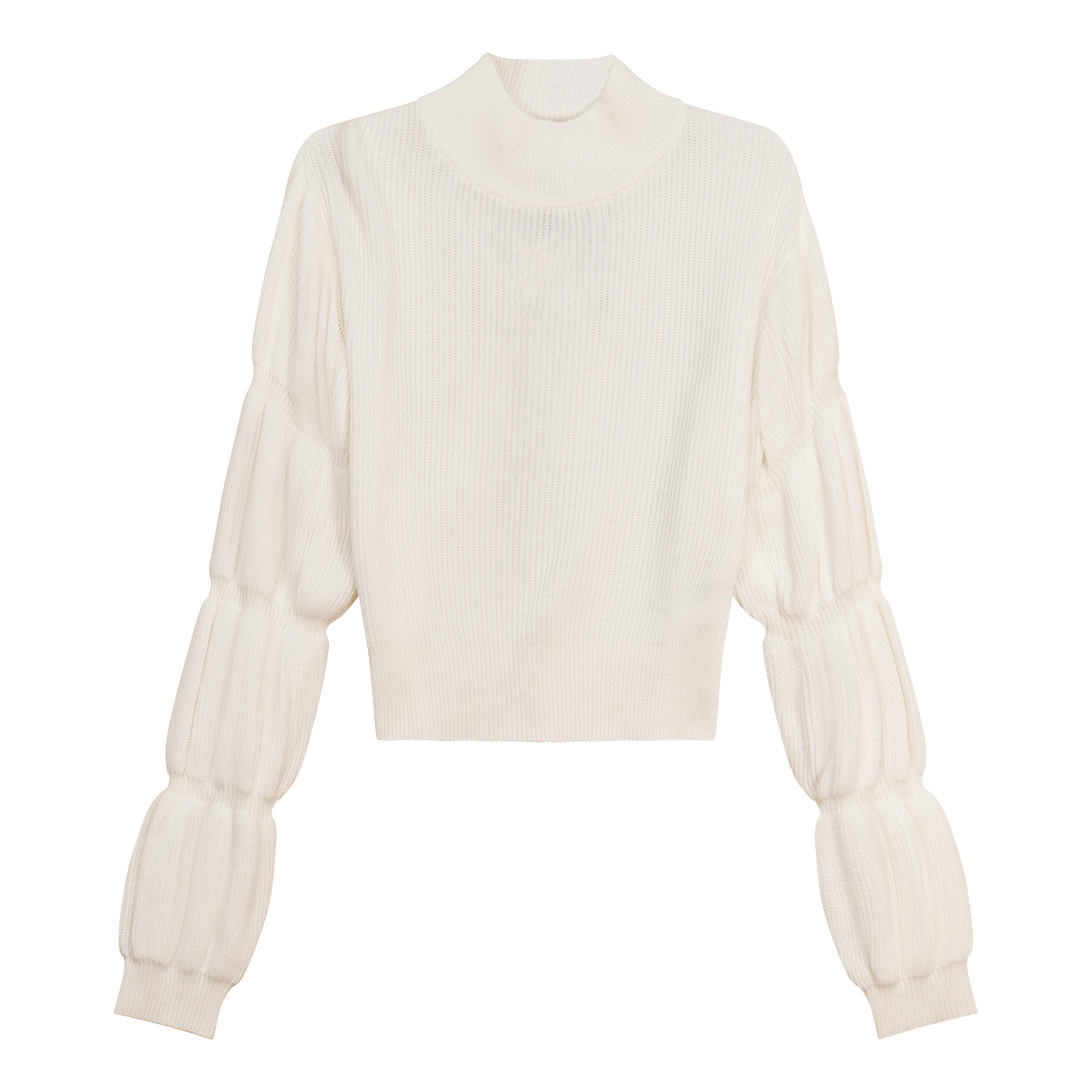 Ribbed Knit Mock Neck Sweater