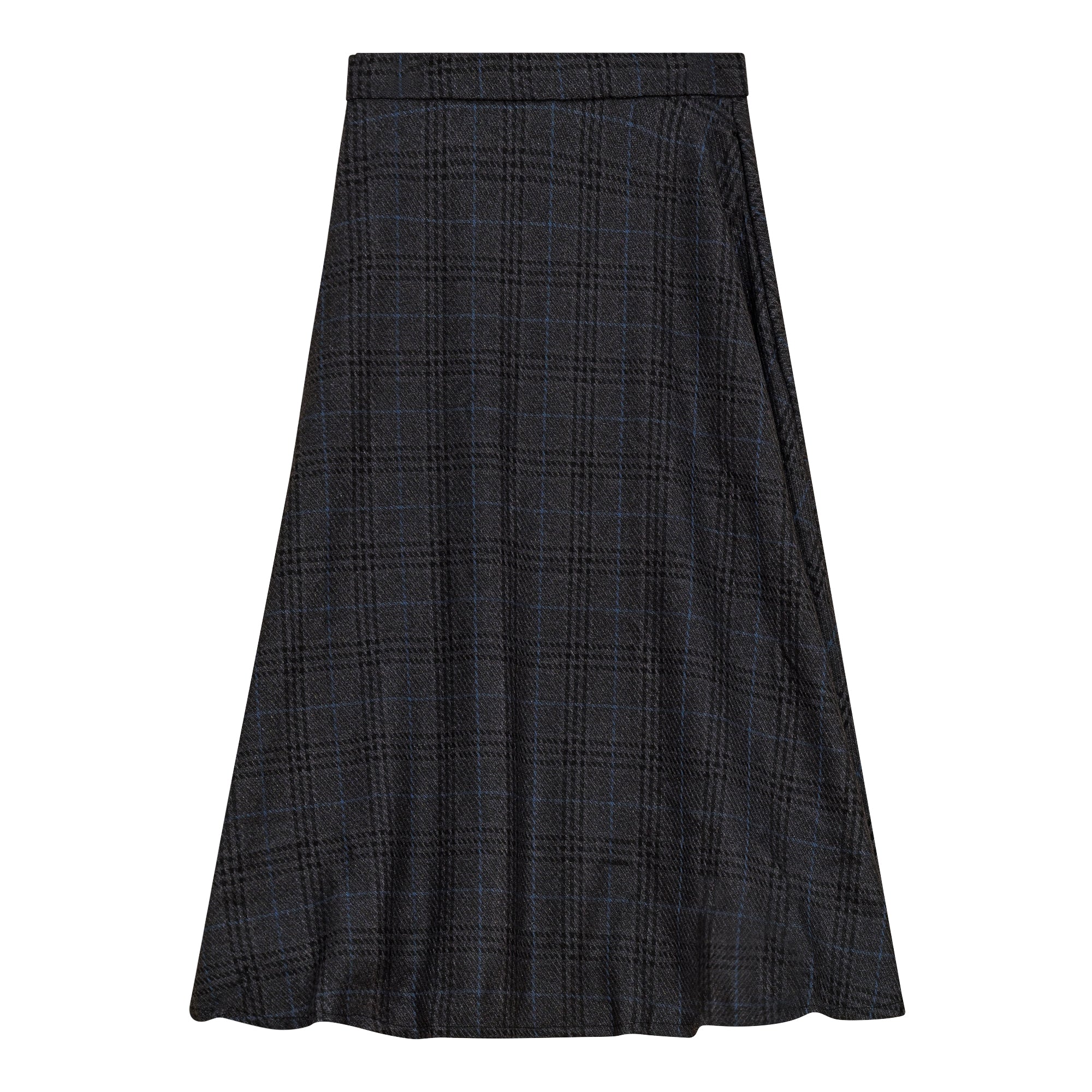 Waist A Line Midi Plaid Skirt