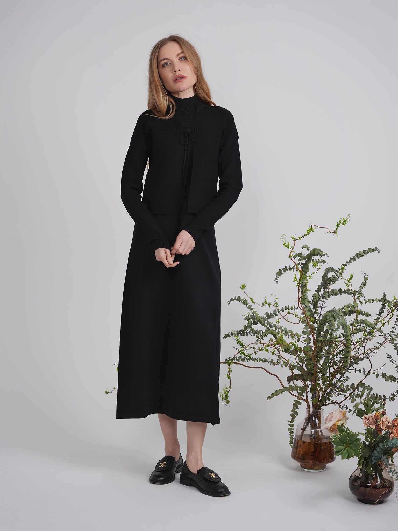 Rib Knit Cropped Tie Bolero