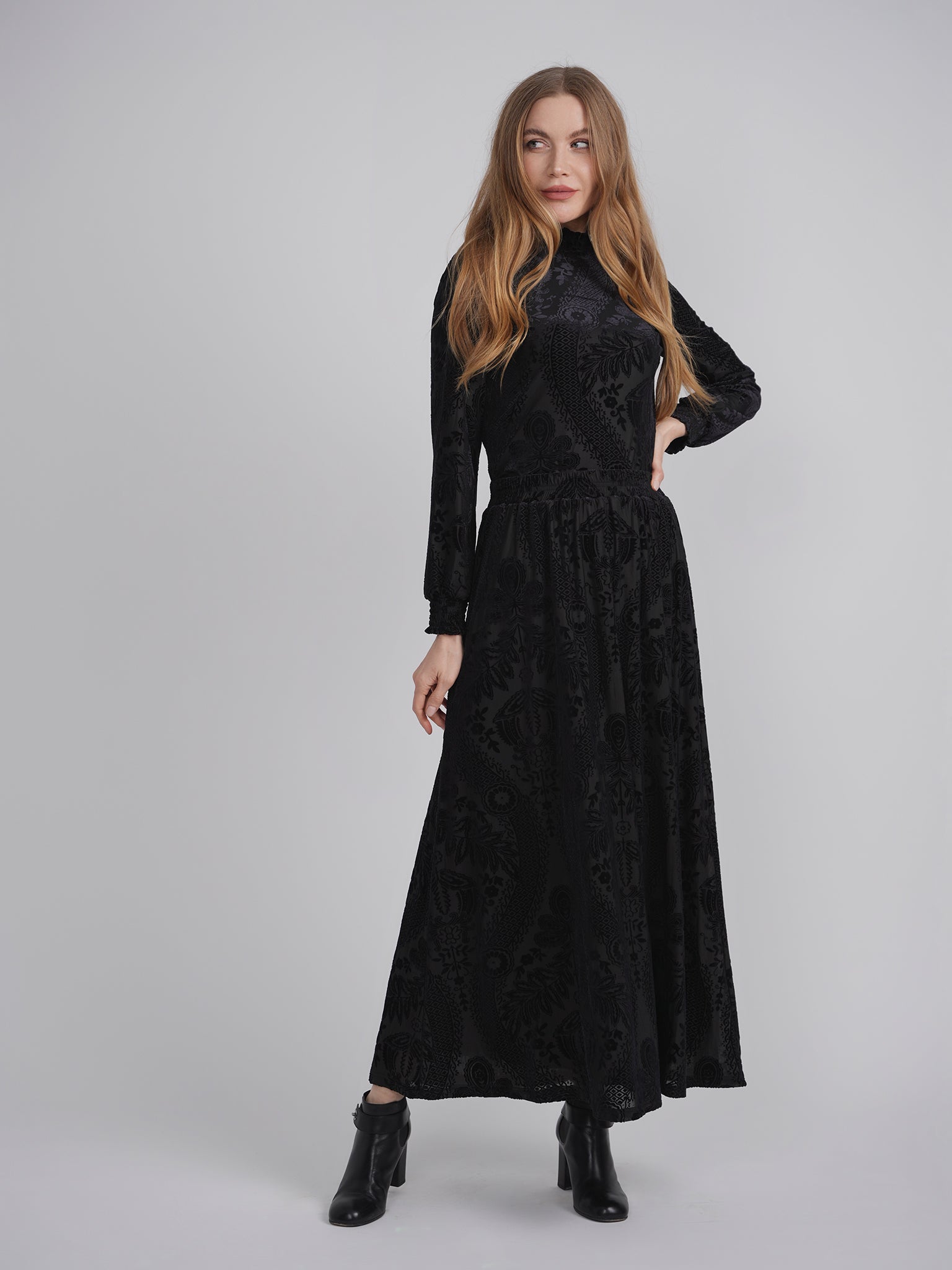 Burnout Velour A Line Skirt 2 PC Maxi Set