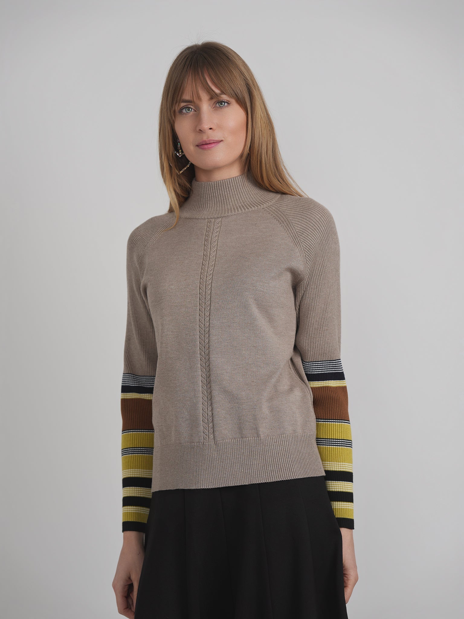 Turtle Neck Combo Sweater