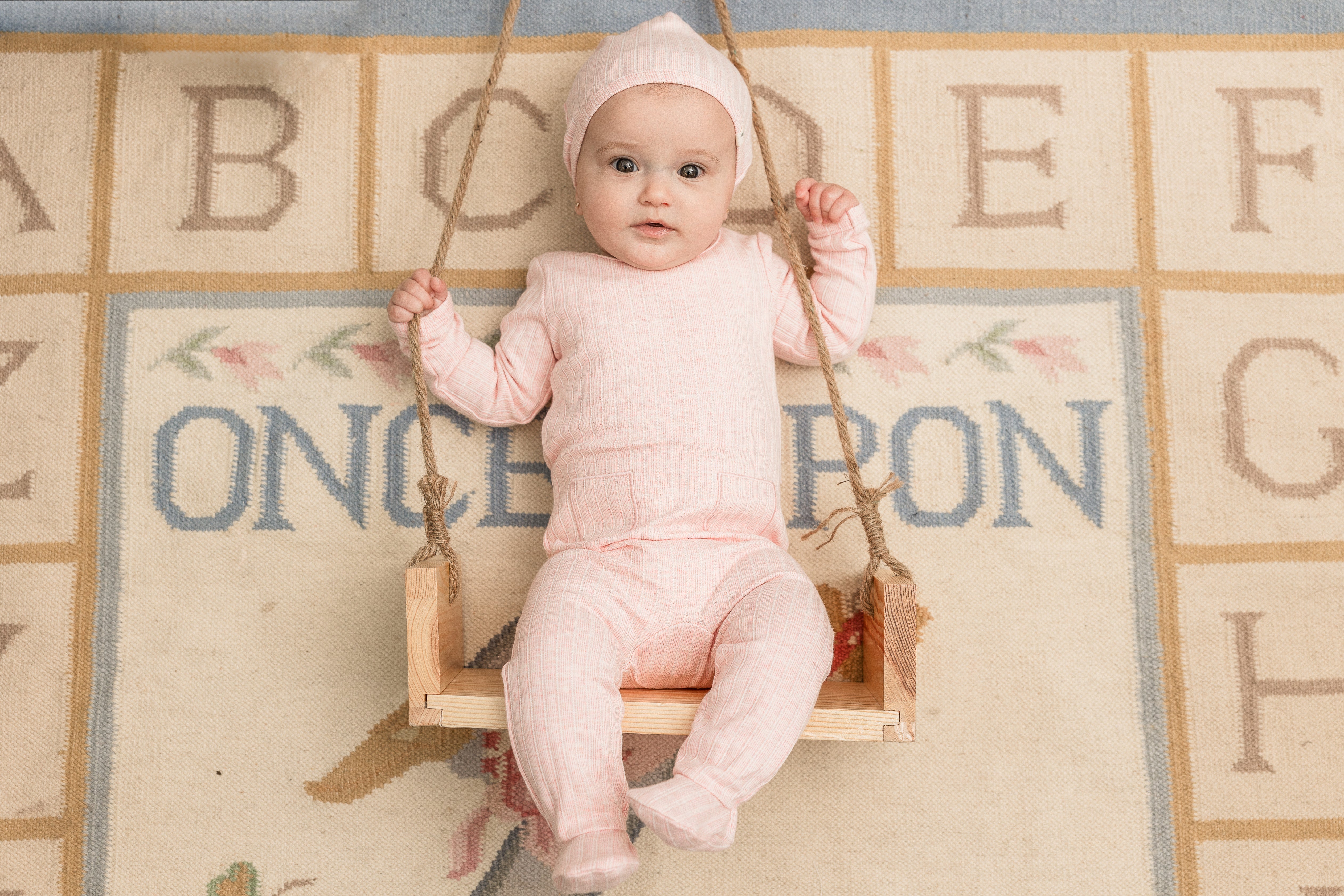 Stripe Stretch Knit  Onesie Set with Pockets