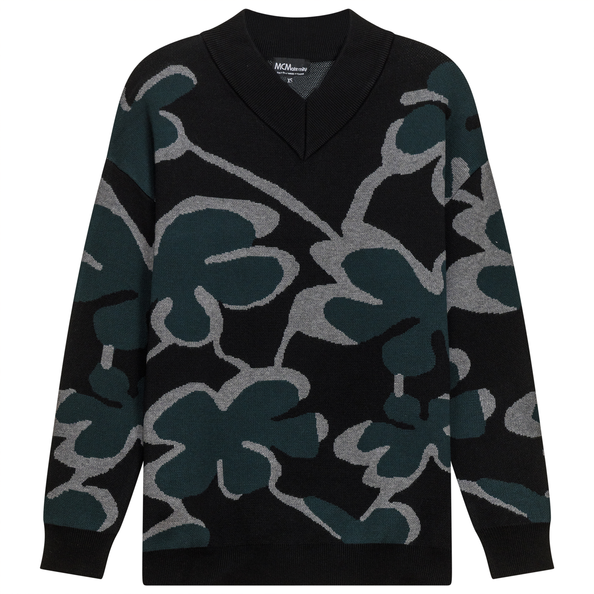 Maternity V Neck Floral Printed Sweater