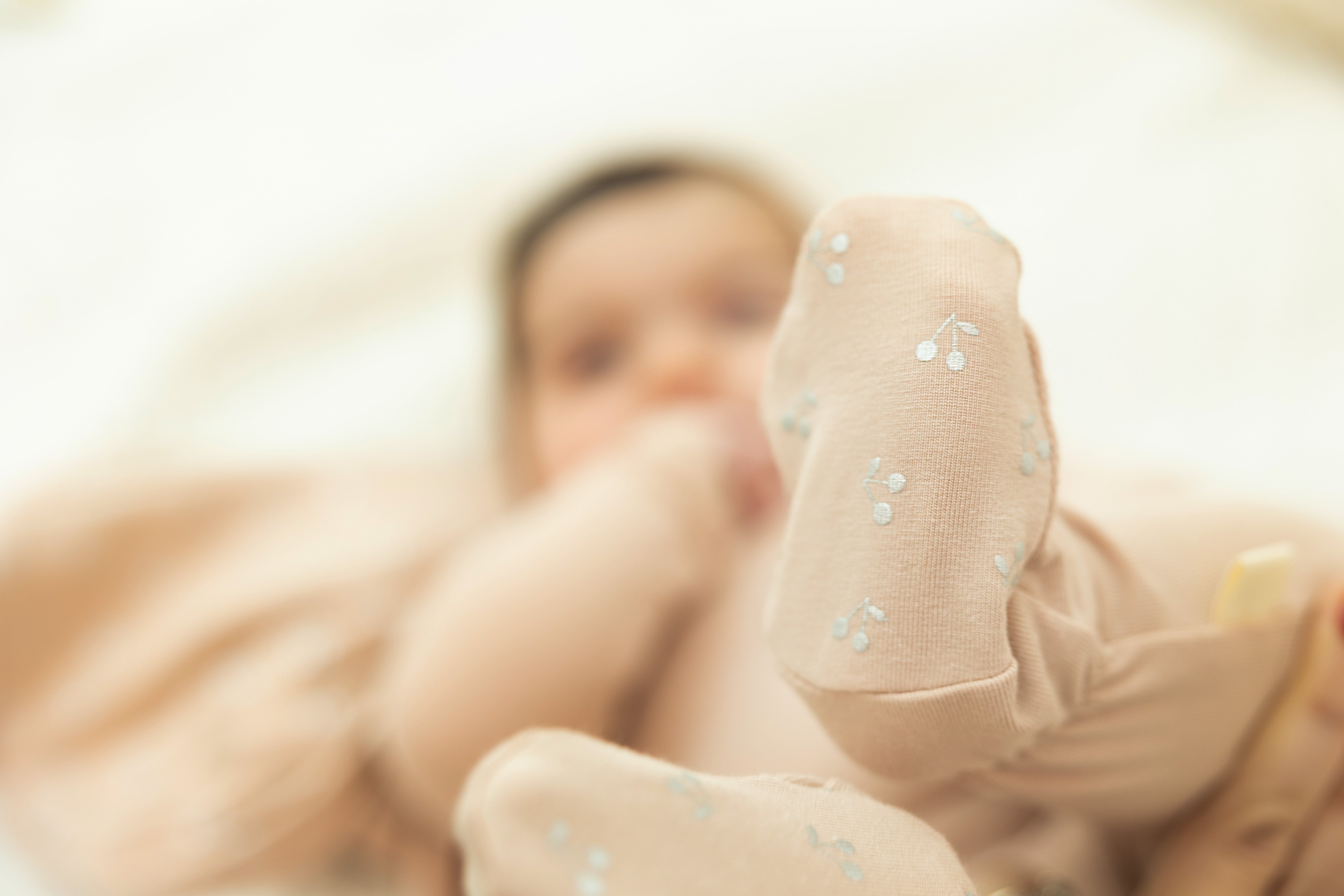 Cherry Print Onesie and Bonnet Set