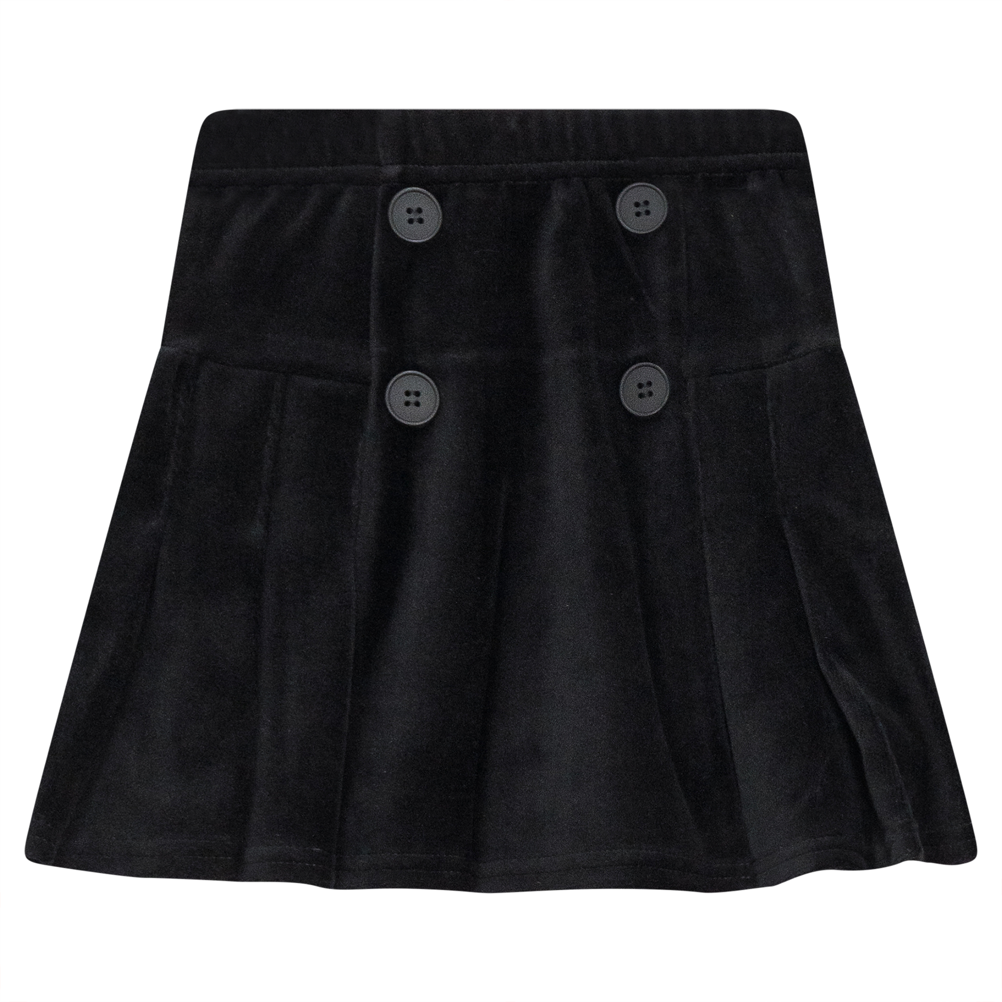 Velour Double Breasted Pleated Skirt
