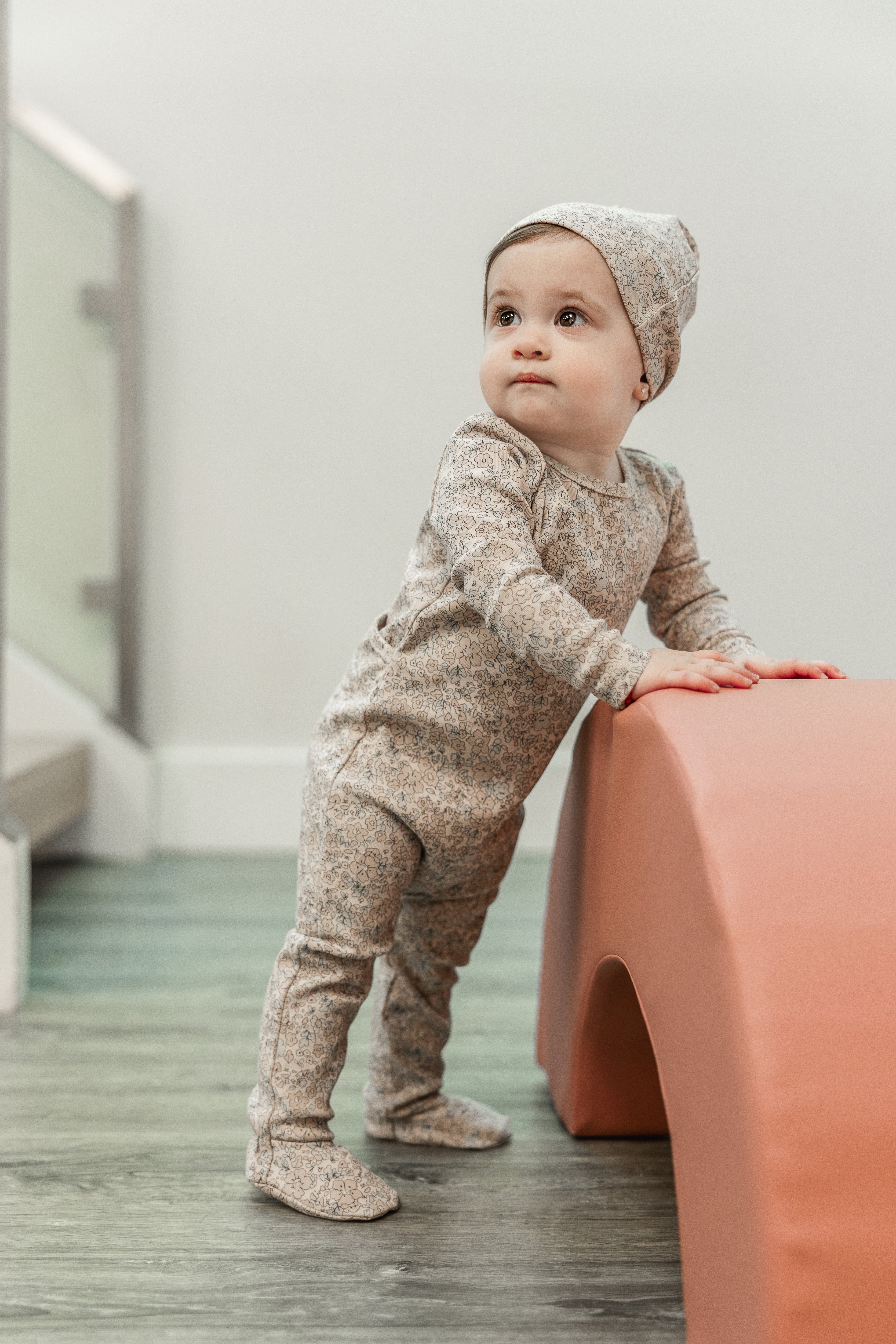 Floral Printed Onesie Set