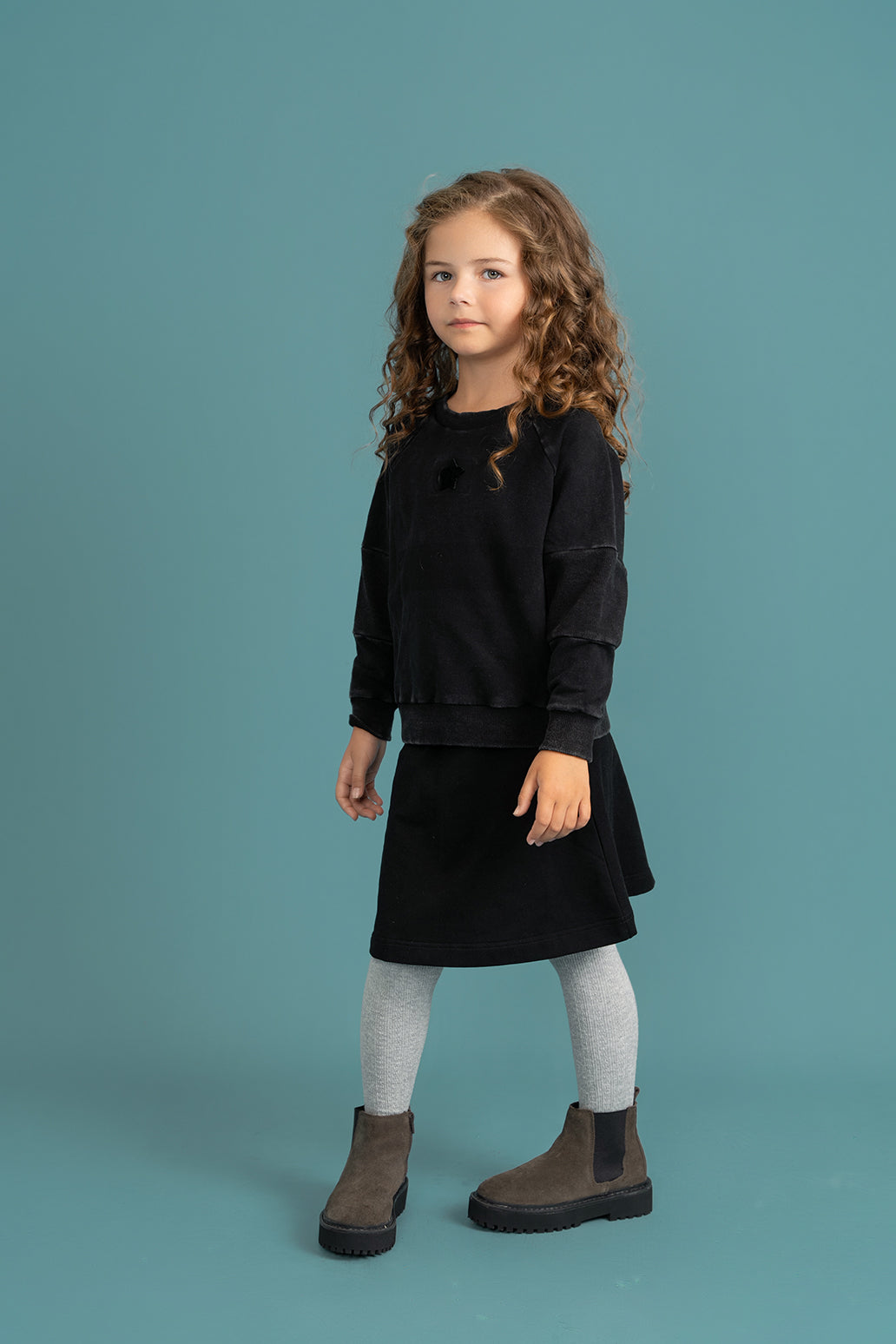 Distressed French Fleece Sweatshirt