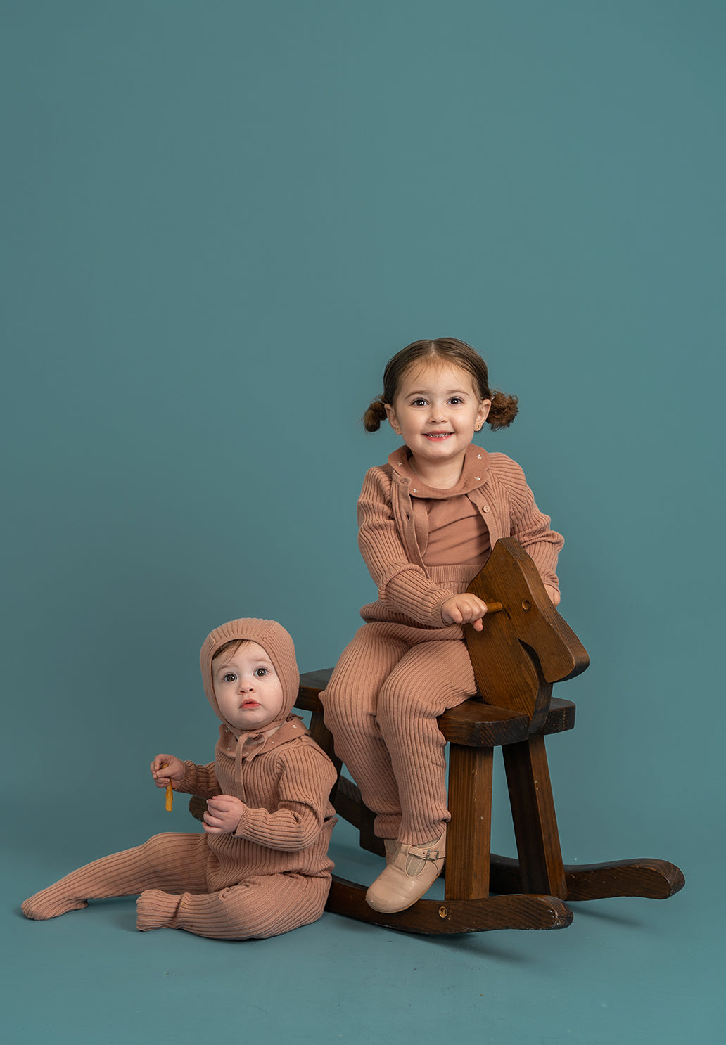 Ruffle Collar Knitted Onesie and Hat