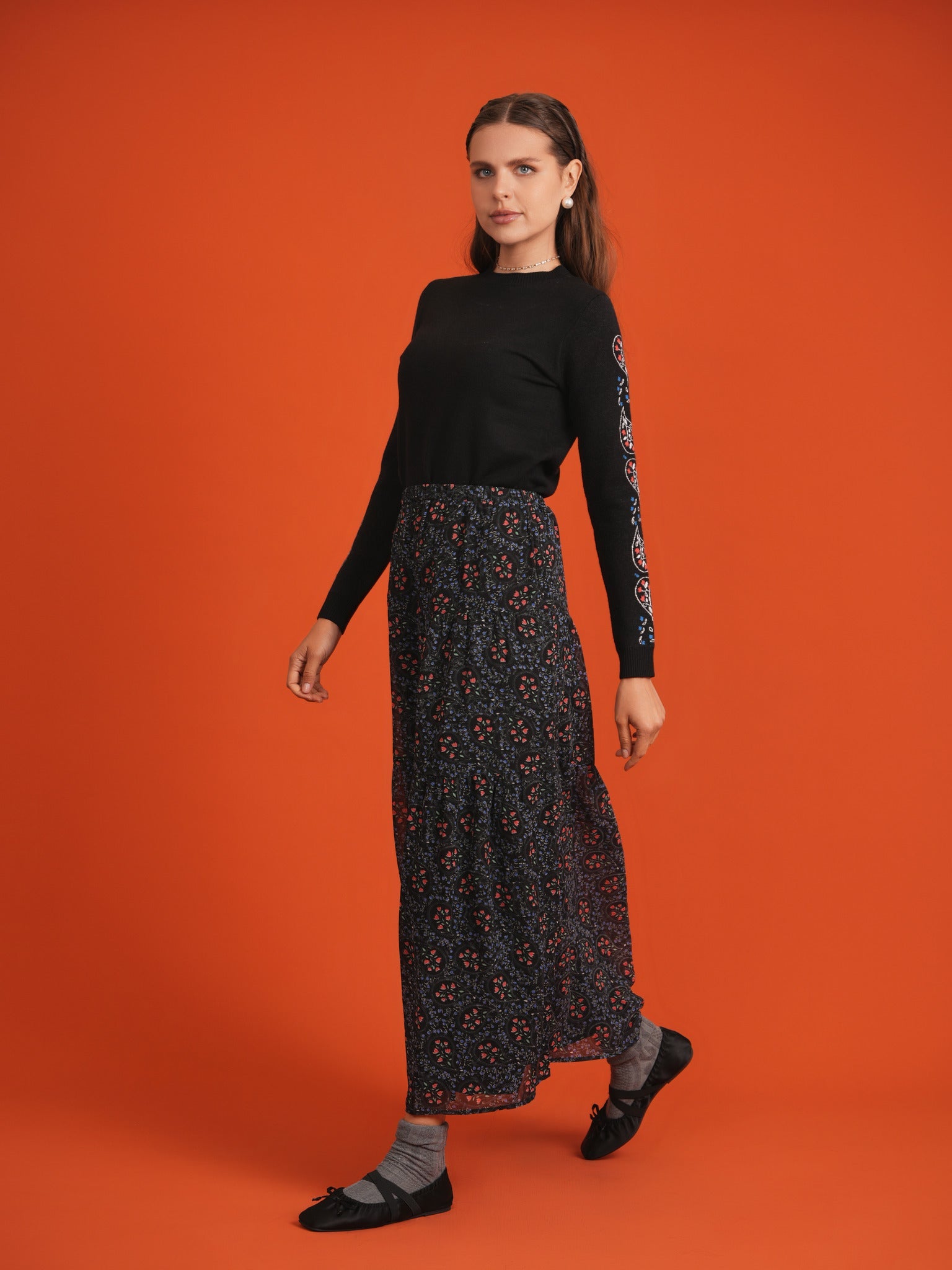 Tiered Floral Chiffon 2 Pc Set