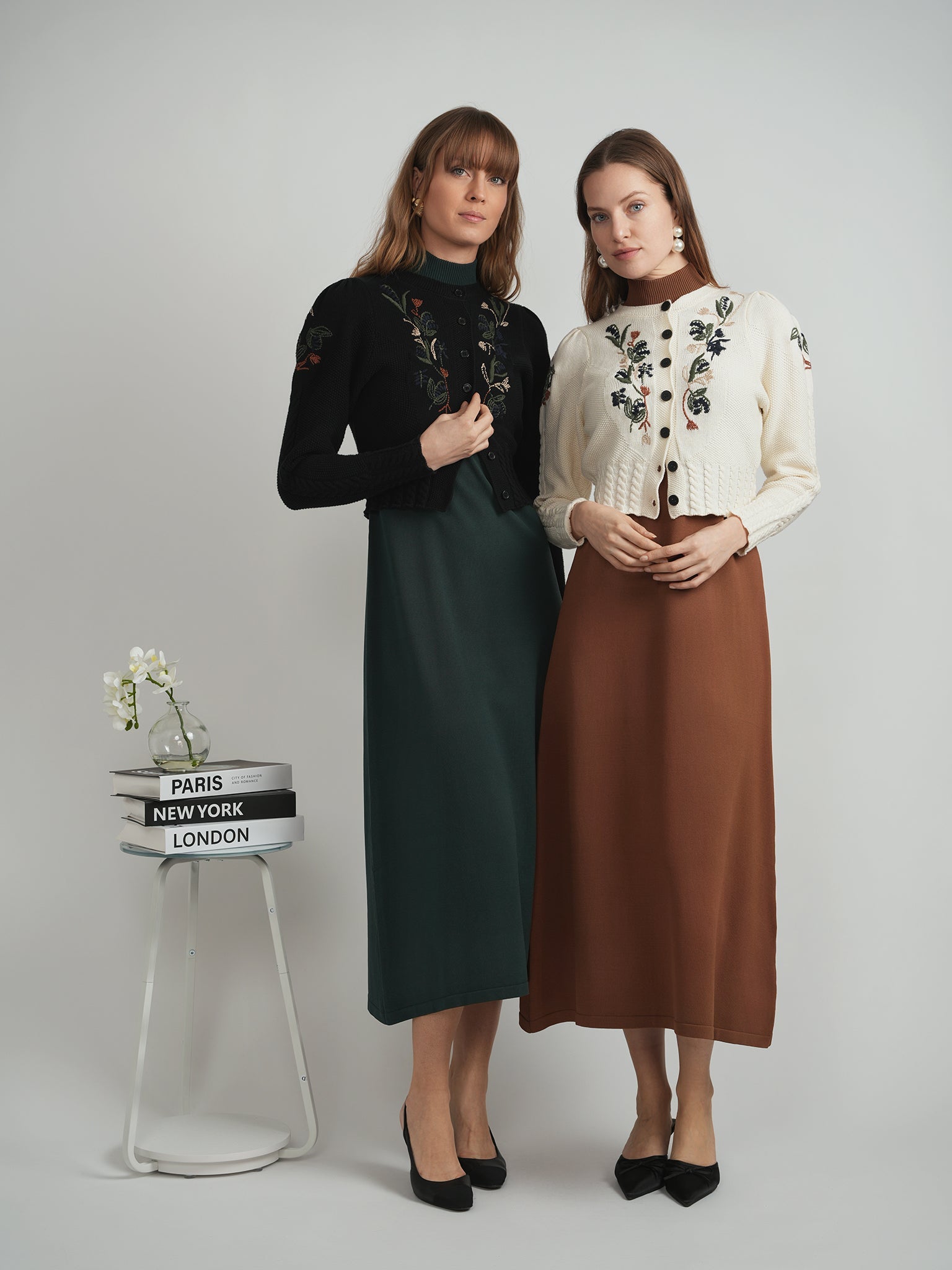 Knit Midi Mock A Line Jumper