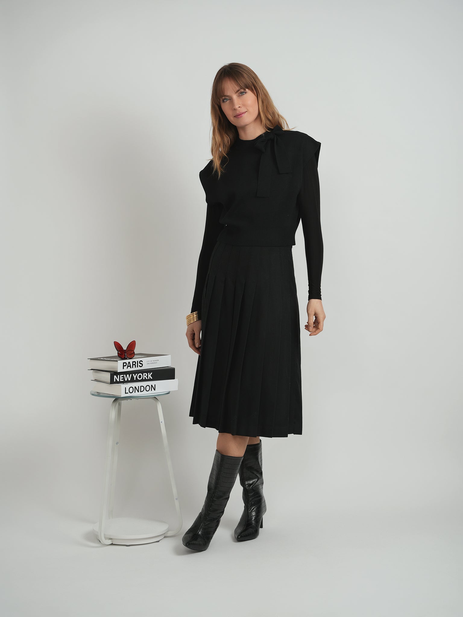 Knit Mock Neck Tie Vest