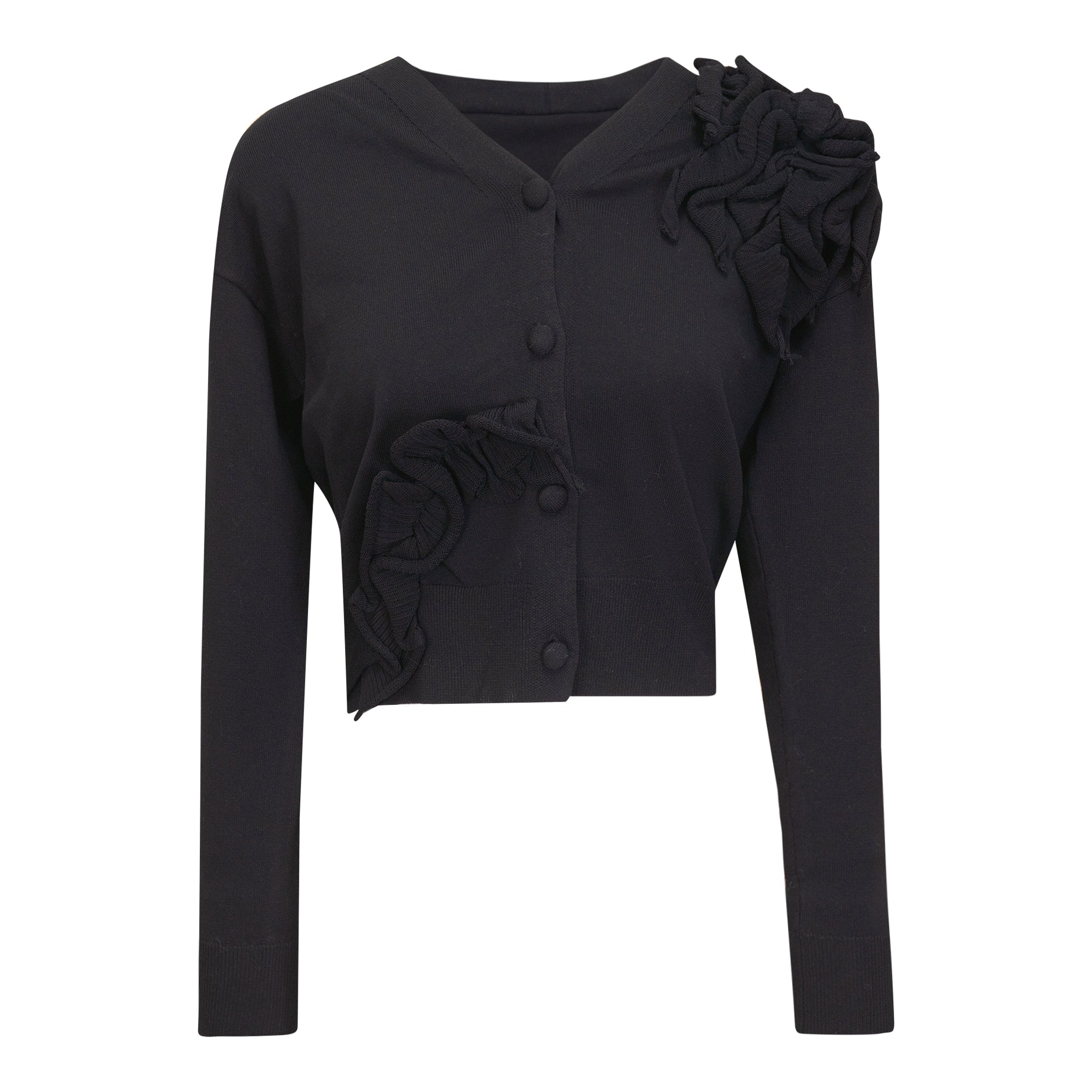 Cropped Flower Cardigan