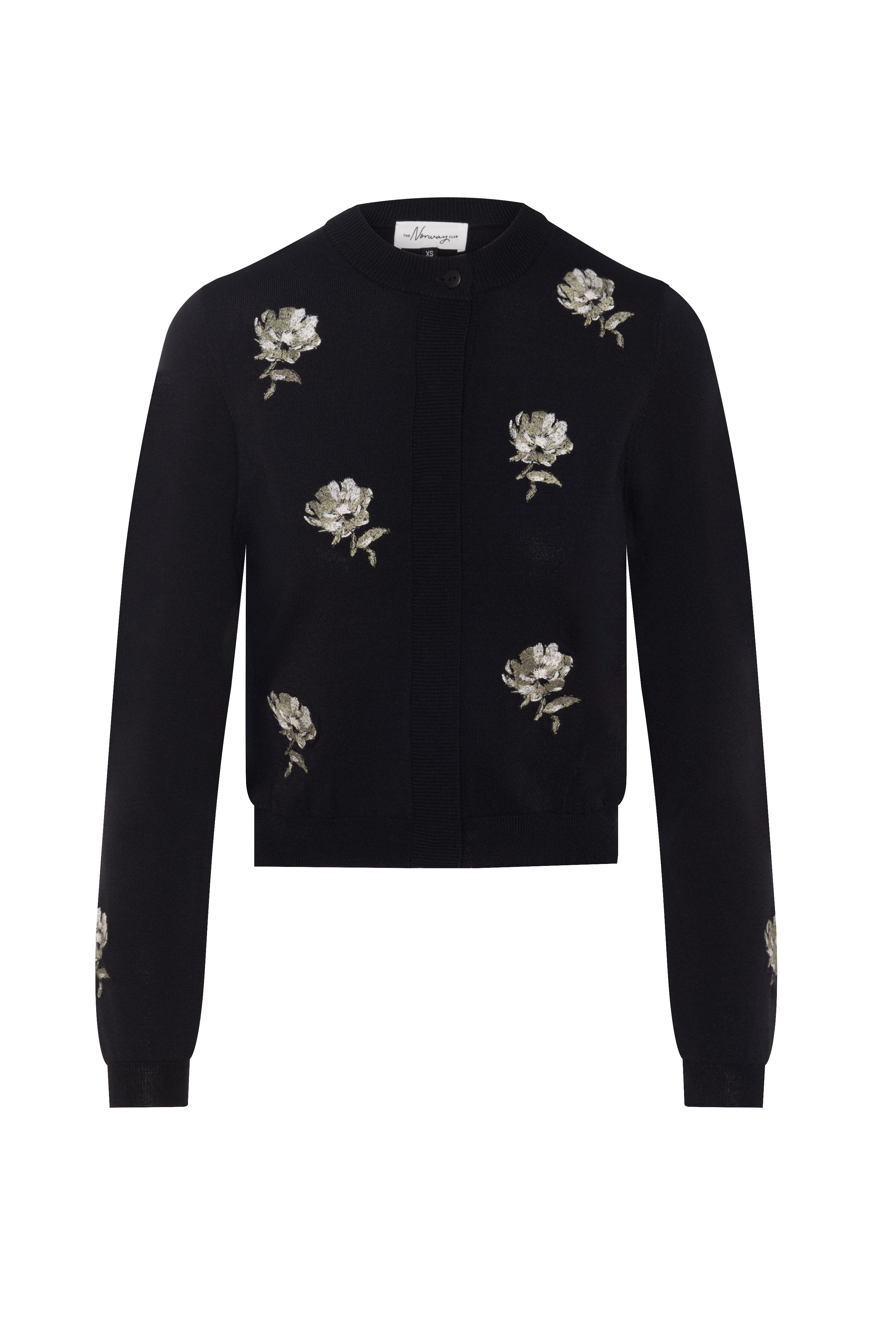 Embroidered Knit Cropped Cardigan