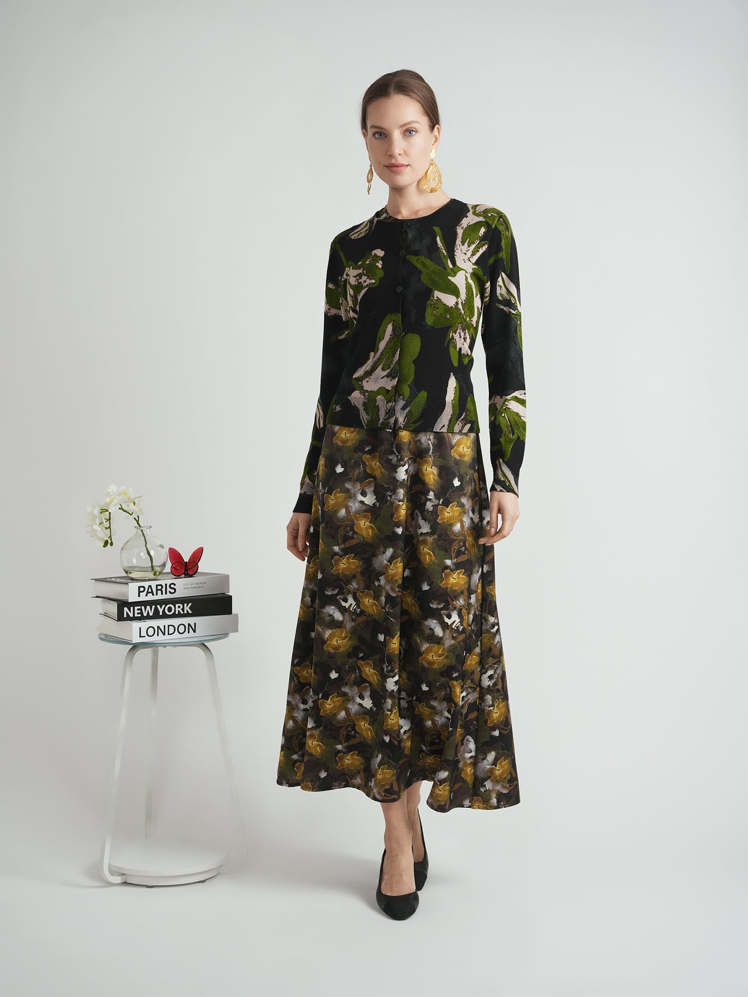 Printed Maxi Jumper Sweater Set