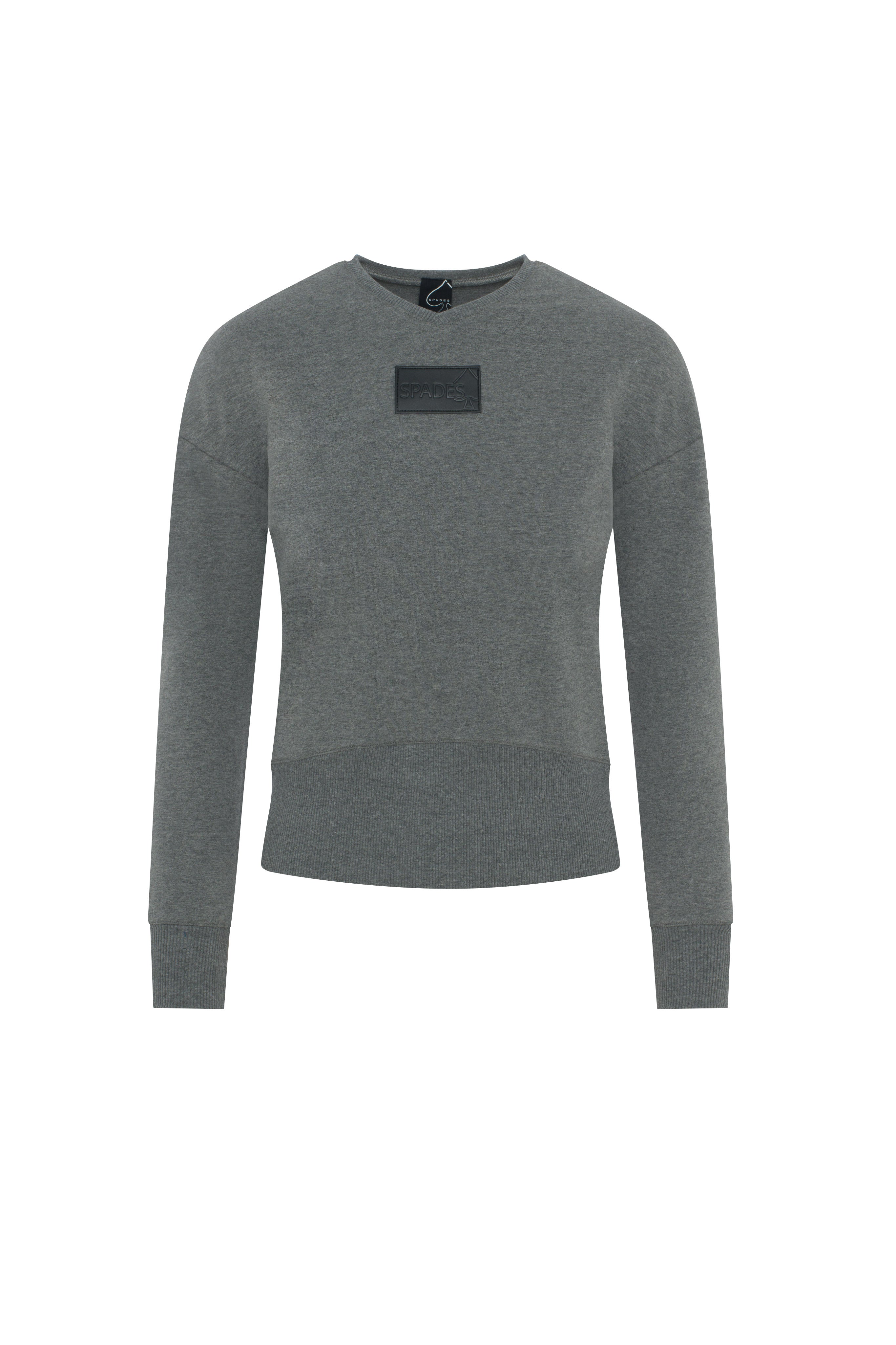 V Neck Sweat Shirt Rib Combo