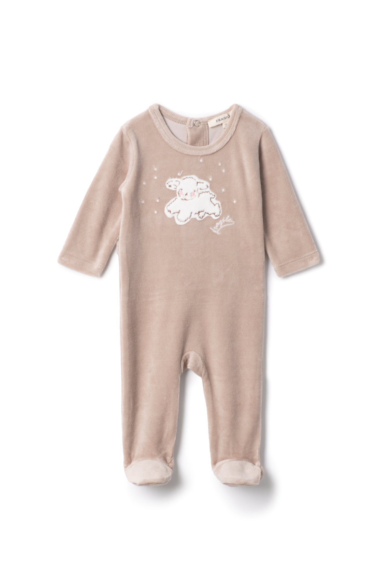 Sheep Print Velour Onesie